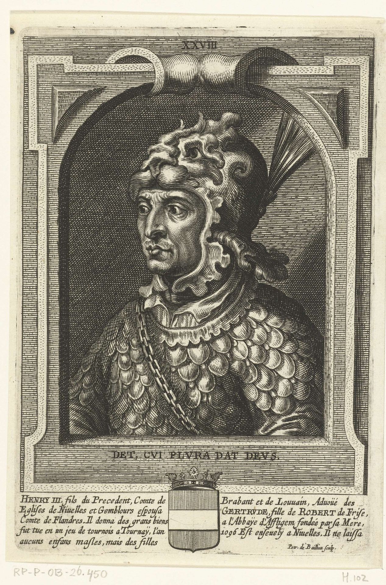 Portret van graaf Hendrik III van Leuven by Pieter de Bailliu