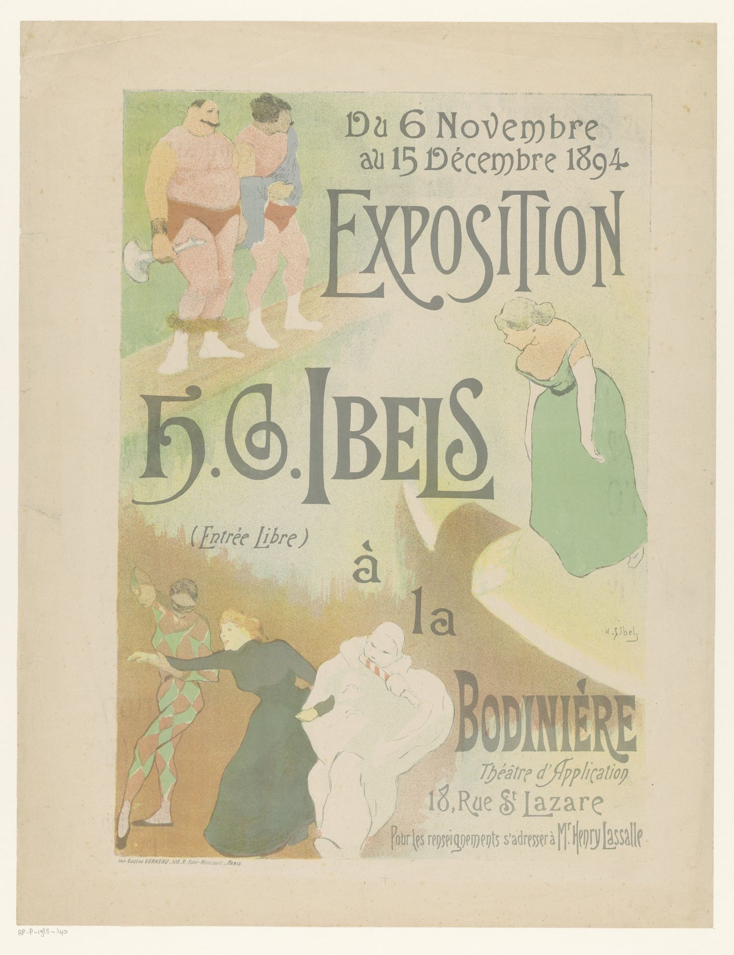 Affiche voor expositie H.G. Ibels in theater La Bodinière by Henri-Gabriel Ibels
