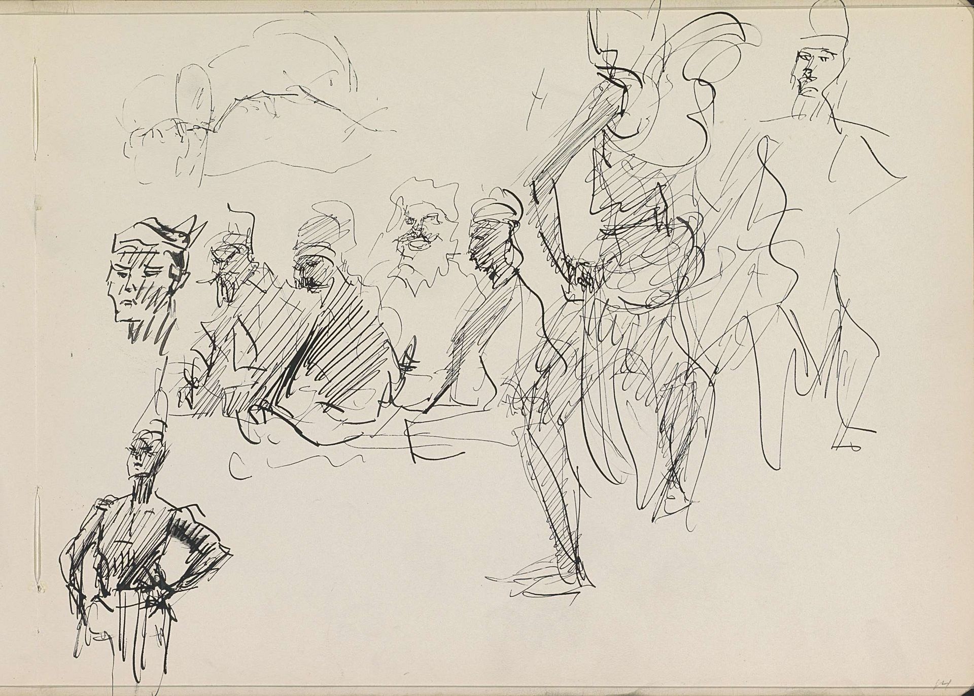 Zittende en staande mannen by Isaac Israels
