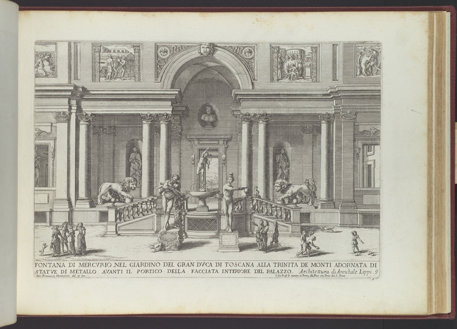 Le Fontane ne' Palazzi e ne' Giardini di Roma con li Loro Prospetti et Ornamenti by Giovanni Battista Falda