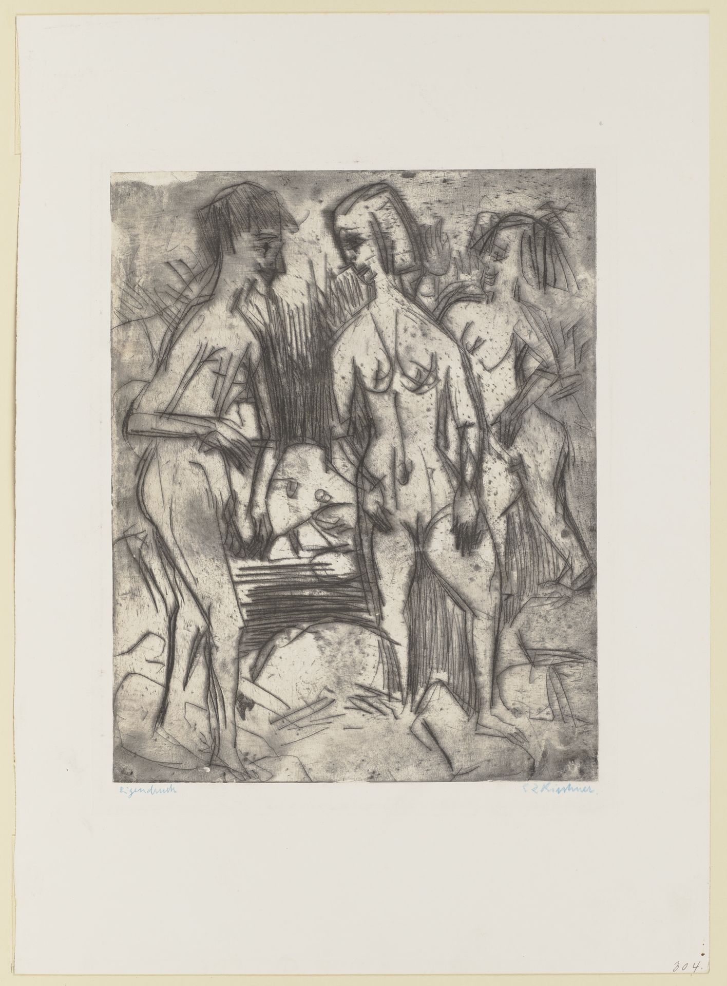 Badende im Bach by Ernst Ludwig Kirchner
