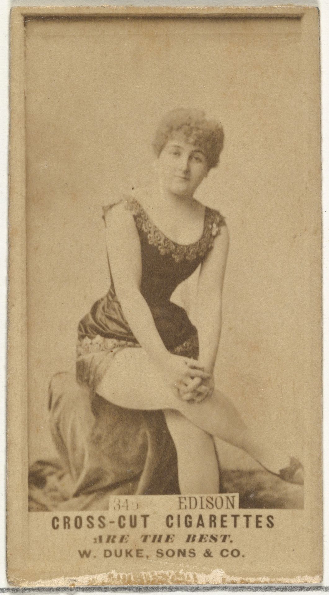 Edison, from the Actors and Actresses series (N145-3) issued by Duke Sons & Co. to promote Cross Cut Cigarettes by W. Duke, Sons & Co.