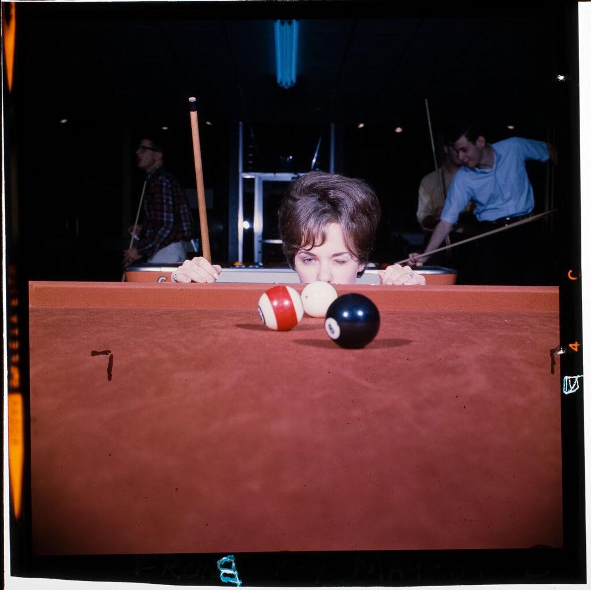 Untitled (woman playing pool) by Jack Gould