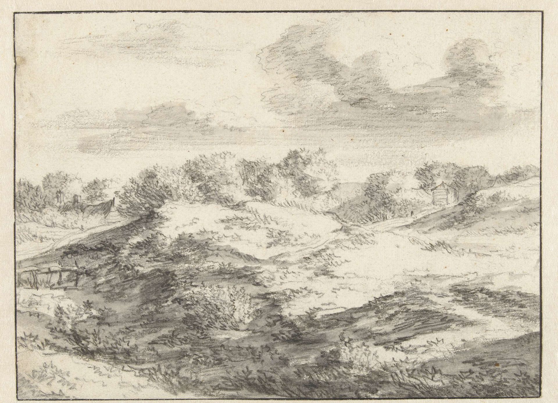 Dune Landscape, with a Cottage in the Distance by Jan (I) Vermeer van Haarlem