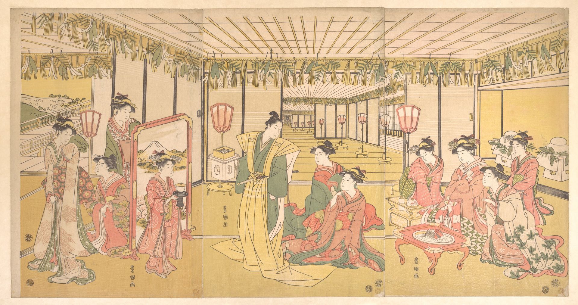New Year's Celebration in a Large Mansion by Utagawa Toyokuni I