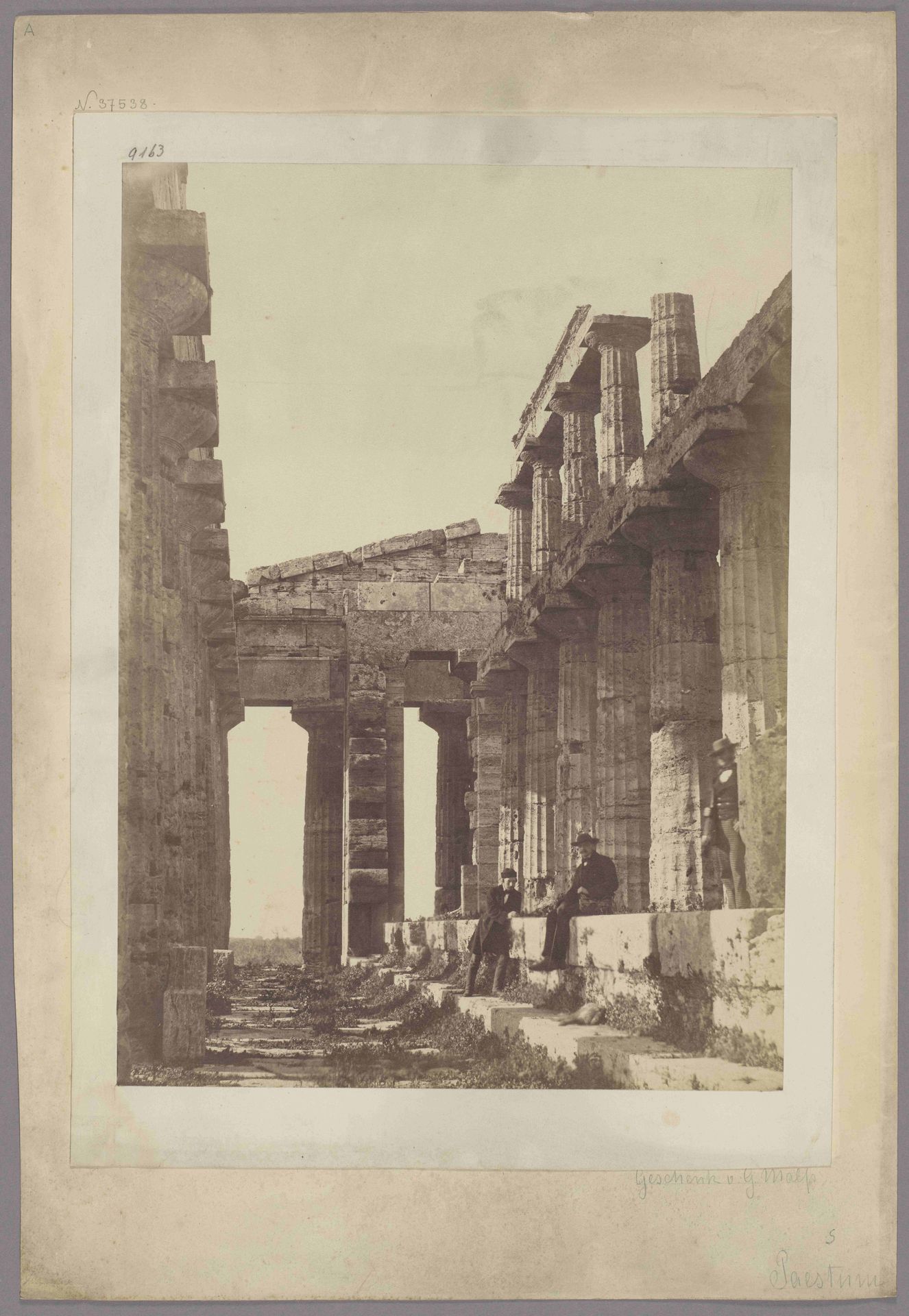 Paestum_ Interior of the Temple of Neptune by Sommer & Behles