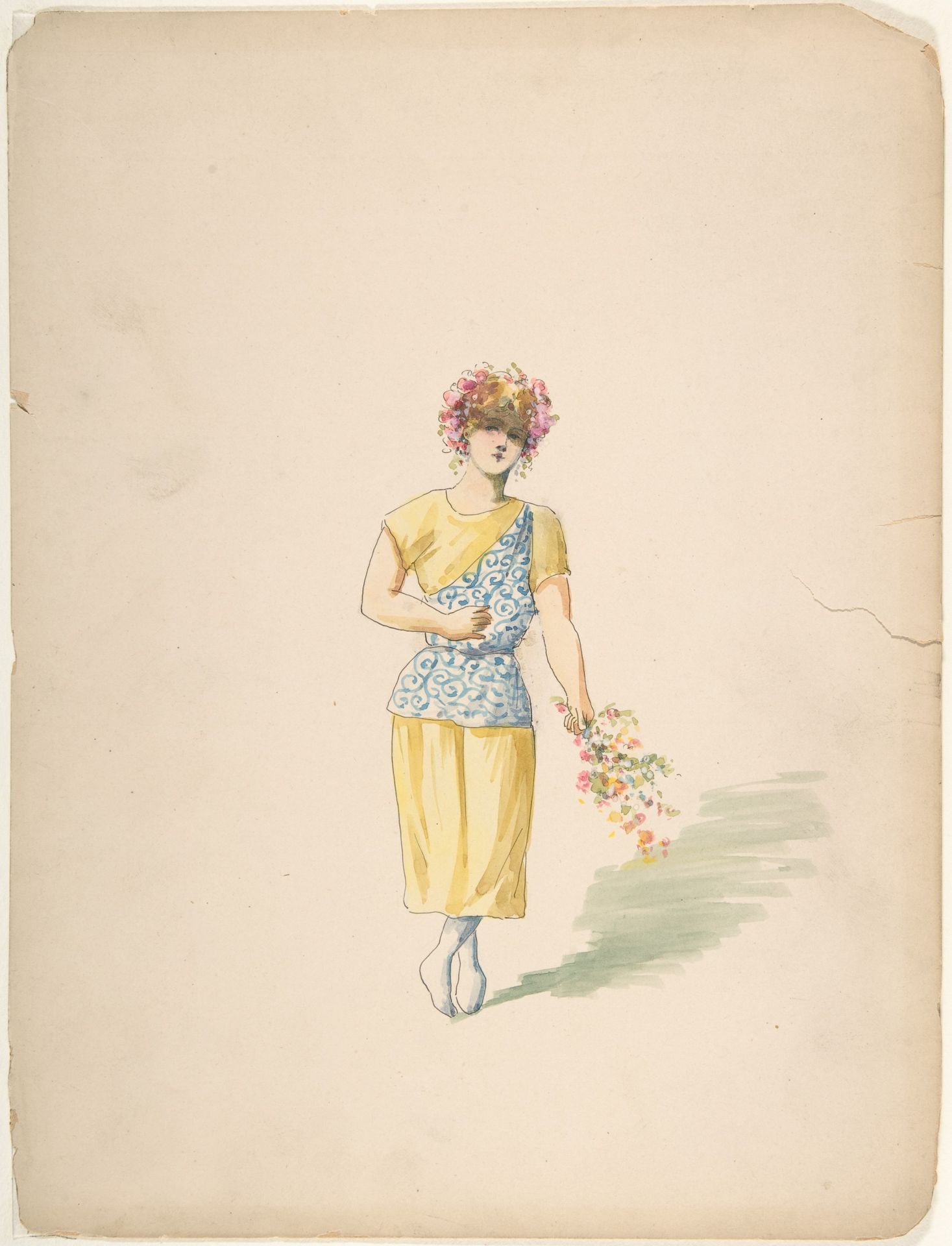 Costume for a Youth in Yellow and Blue by Charles Bianchini