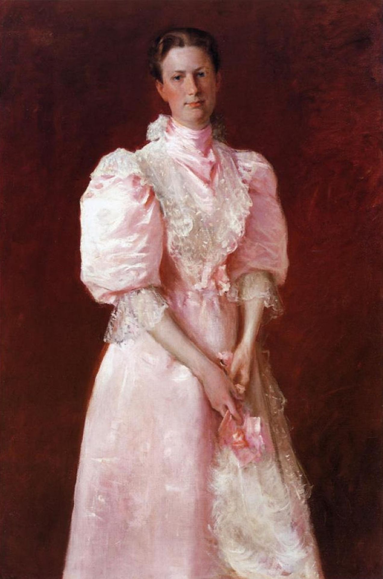 A Study in Pink (Portrait of Mrs. Robert P. McDougal) by William Merritt Chase