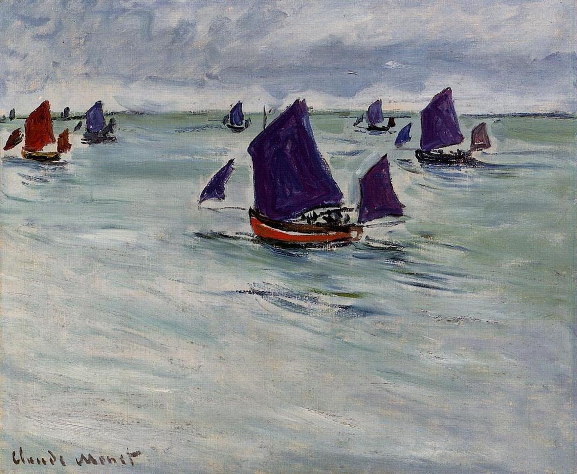 Fishing Boats off Pourville by Claude Monet