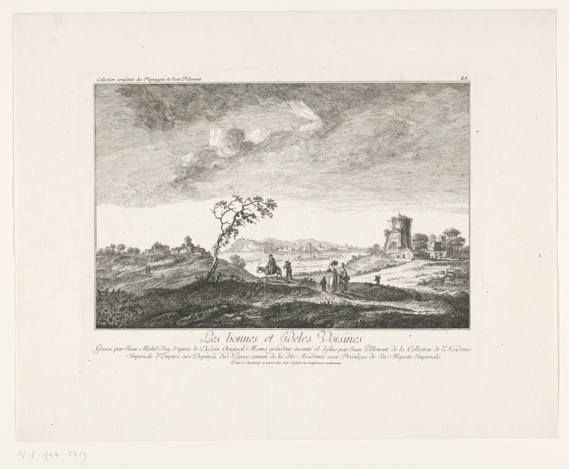 Rivierlandschap by Johann Michael Frey