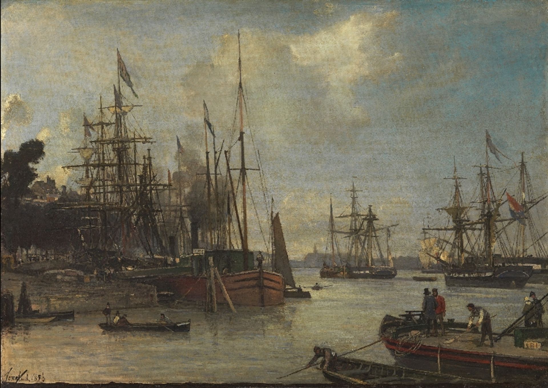 A View of the Harbour, Rotterdam by Johan Barthold Jongkind