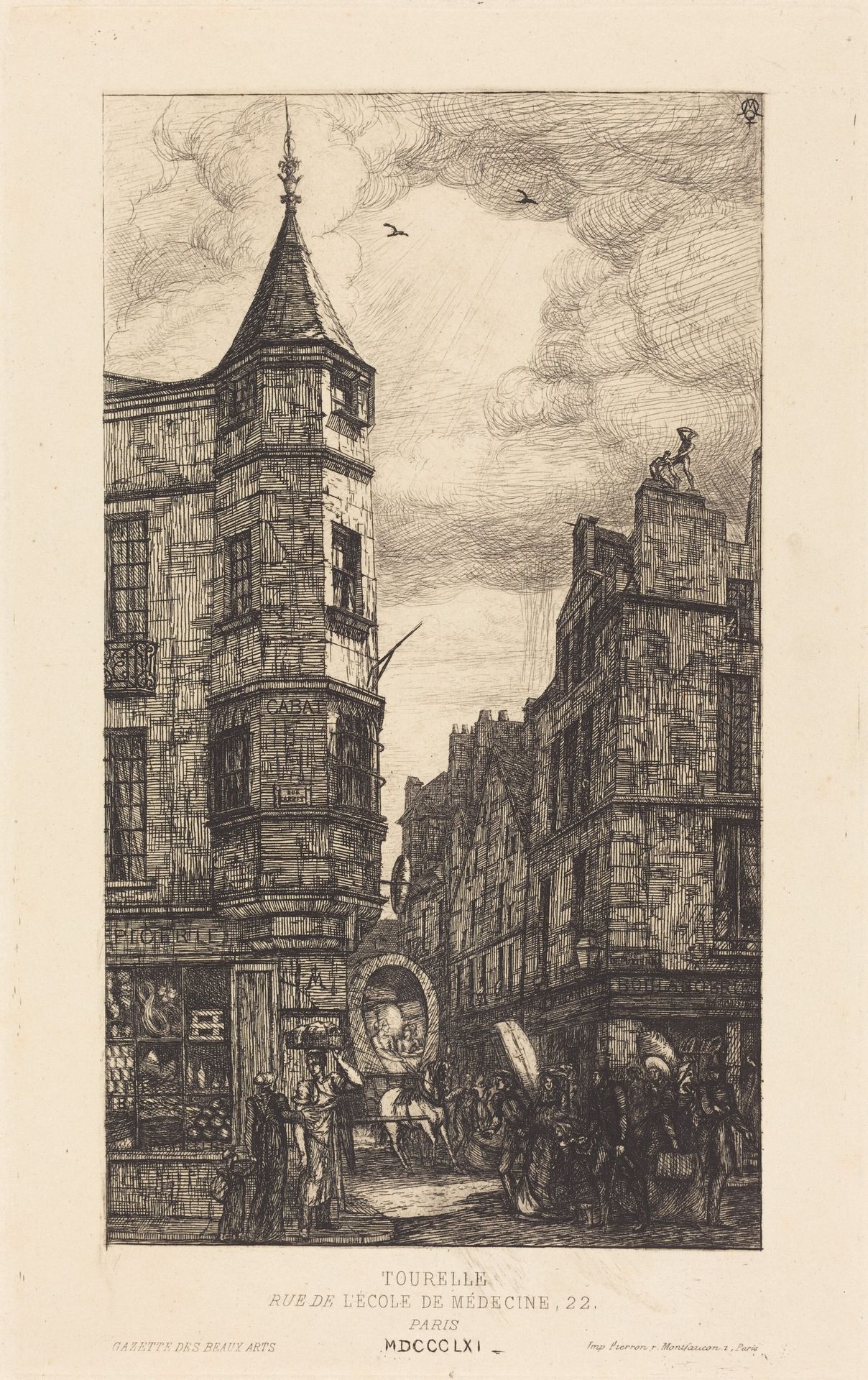 Tourelle, Rue de l'École de Médecine, 22, Paris by Charles Meryon