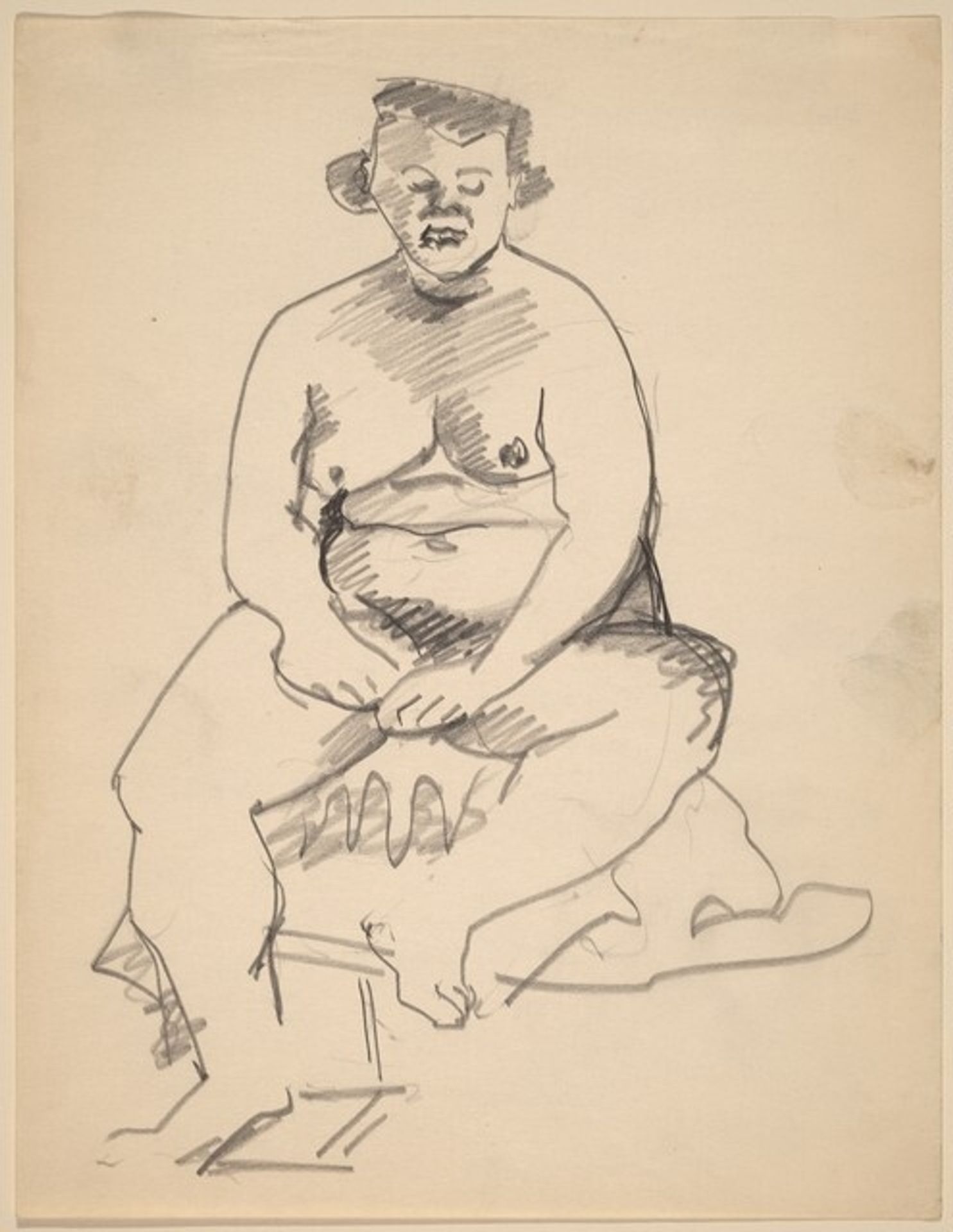 Seated Nude Facing Front with Hands Crossed by Mark Rothko