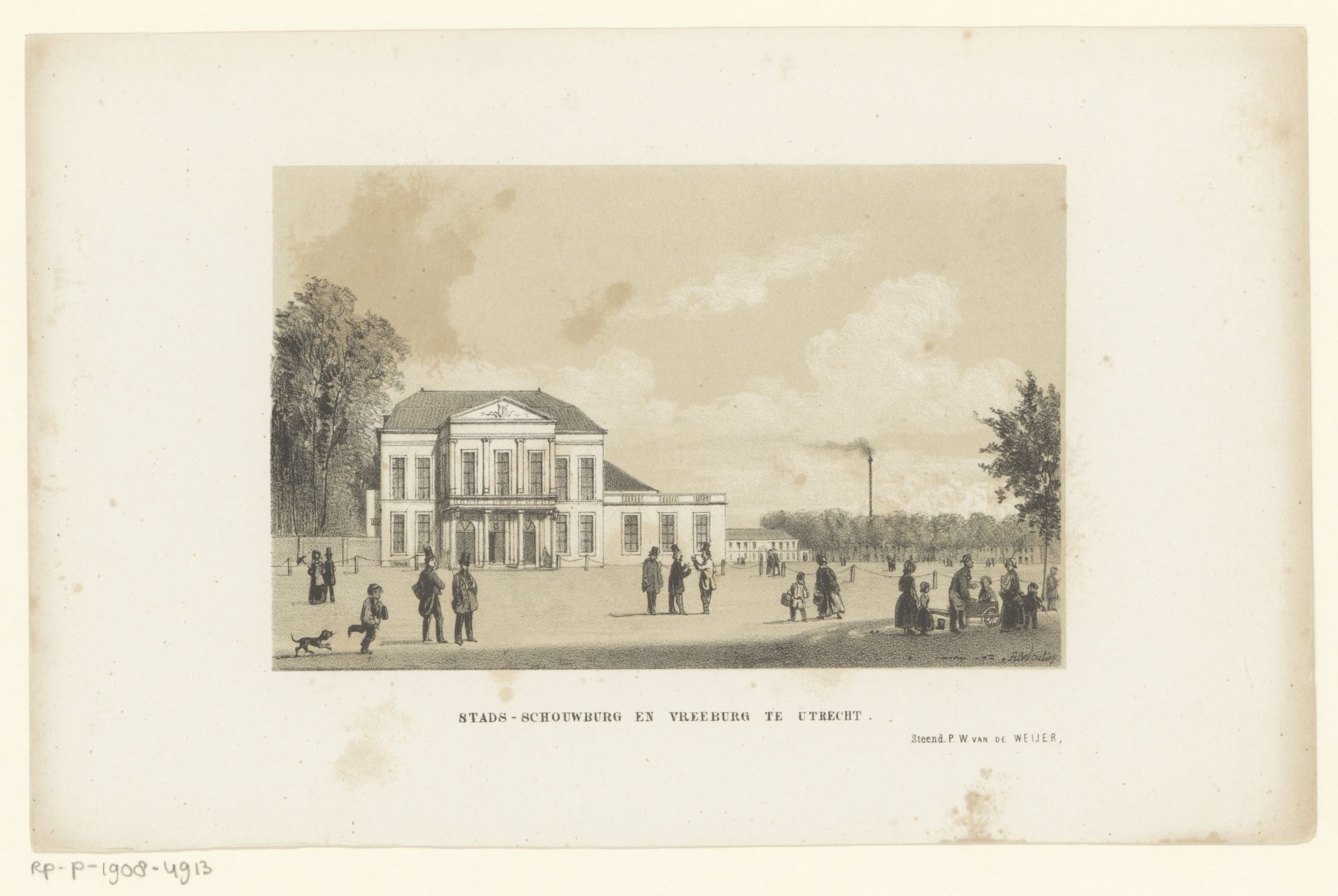 Gezicht op de Stadsschouwburg te Utrecht by Pieter Wilhelmus van de Weijer