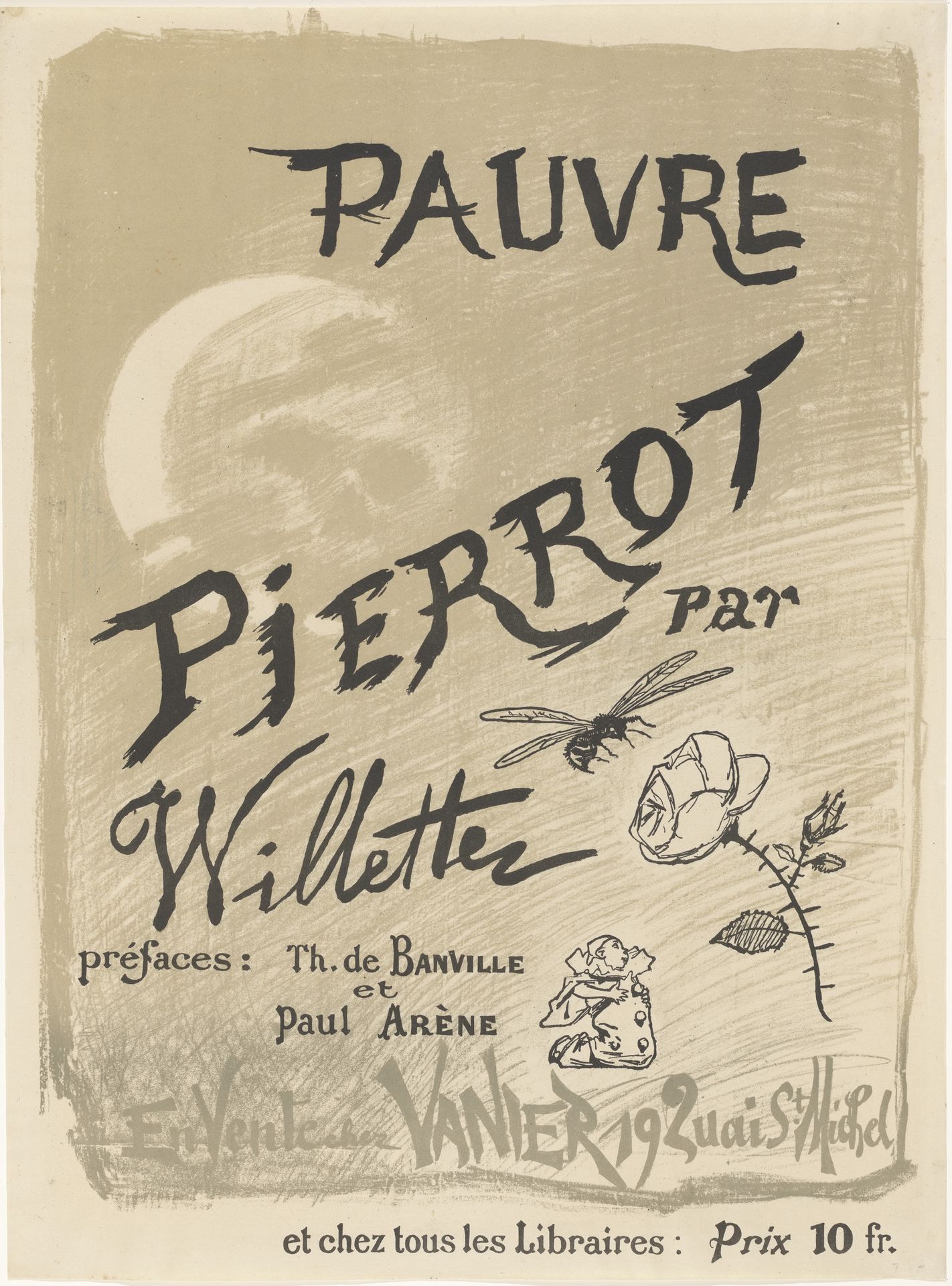 Affiche voor Pauvre Pierrot door Adolphe Léon Wilette by Adolphe Léon Willette