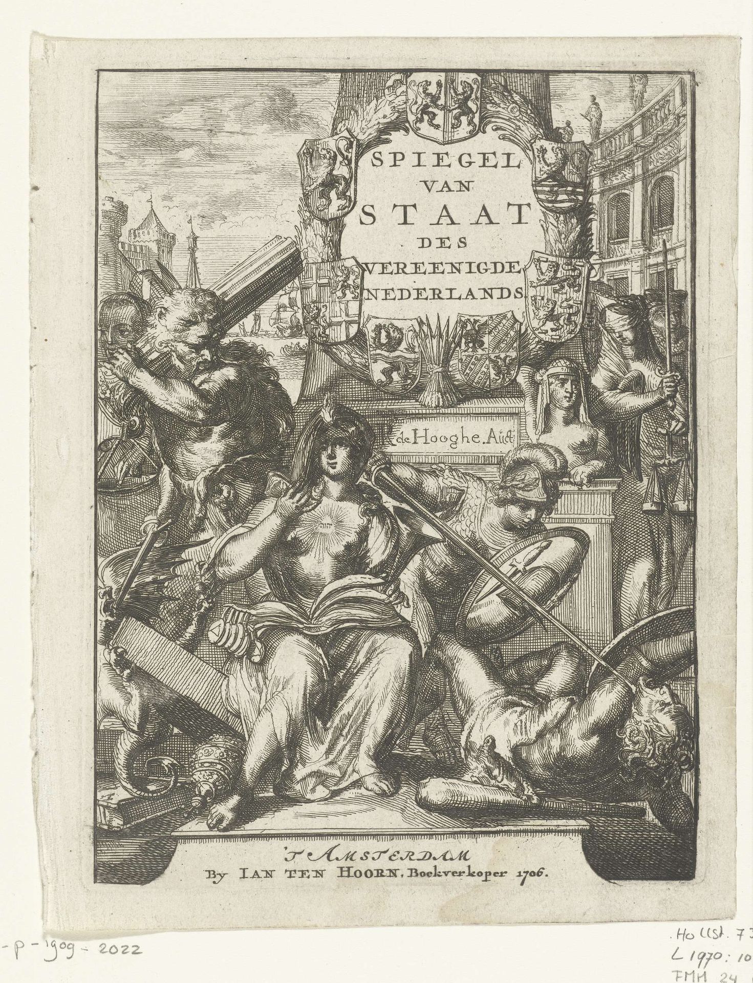 Titelprent voor deel 1 van 'Spiegel van Staat' van Romeyn de Hooghe by Romeyn de Hooghe