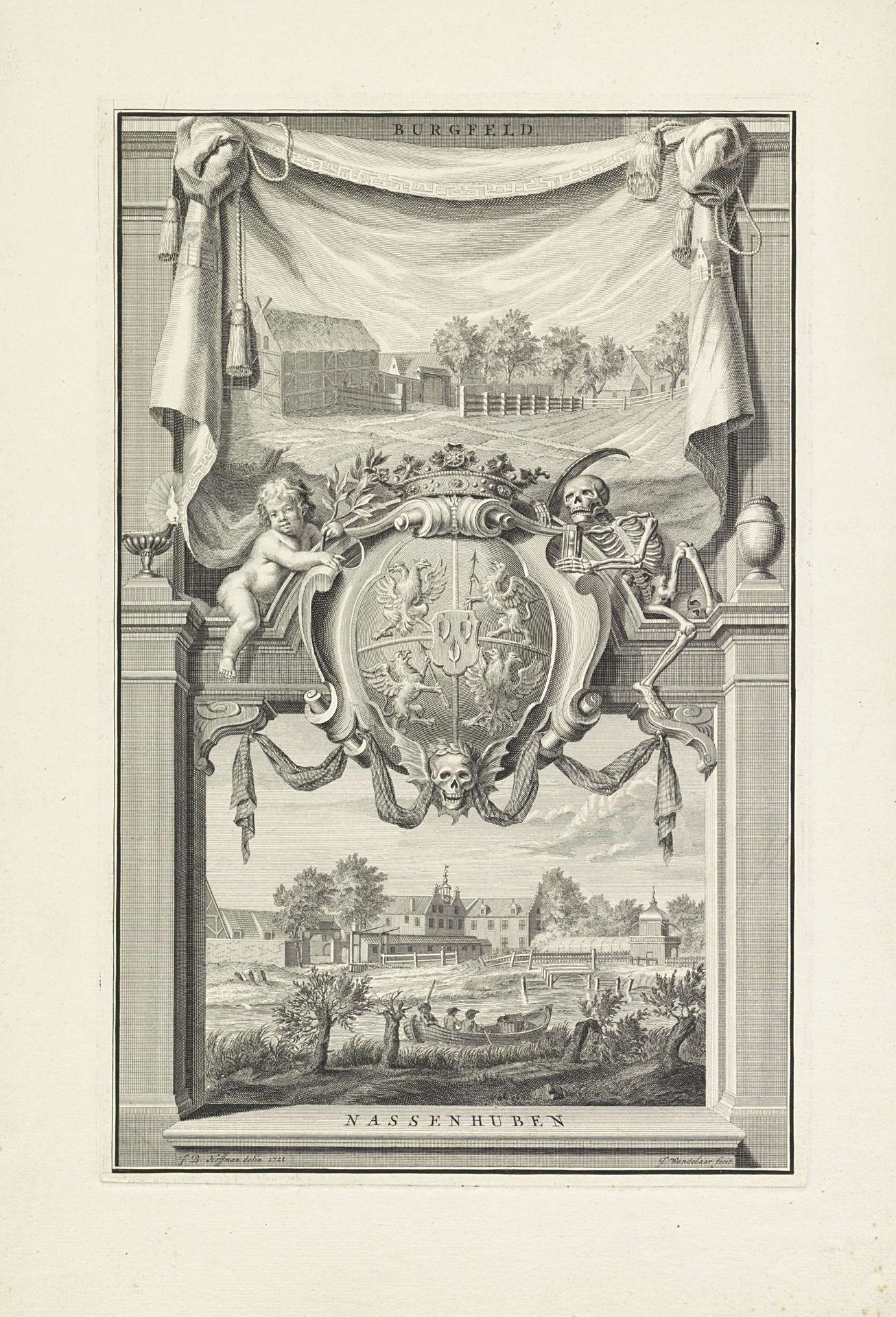 Gezichten op Burgfeld en Nassenhuben by Jan Wandelaar