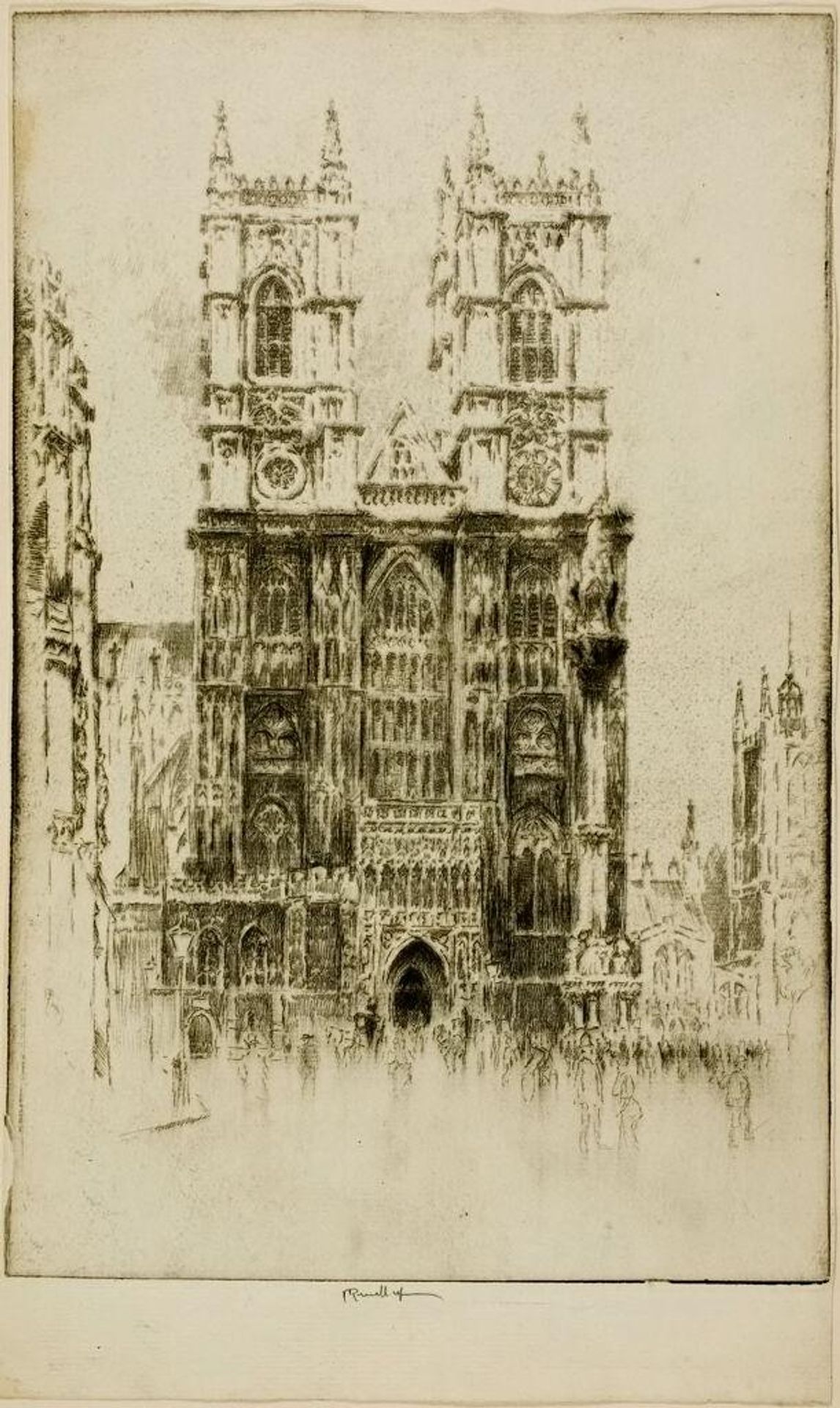West Front, Westminster Abbey by Joseph Pennell