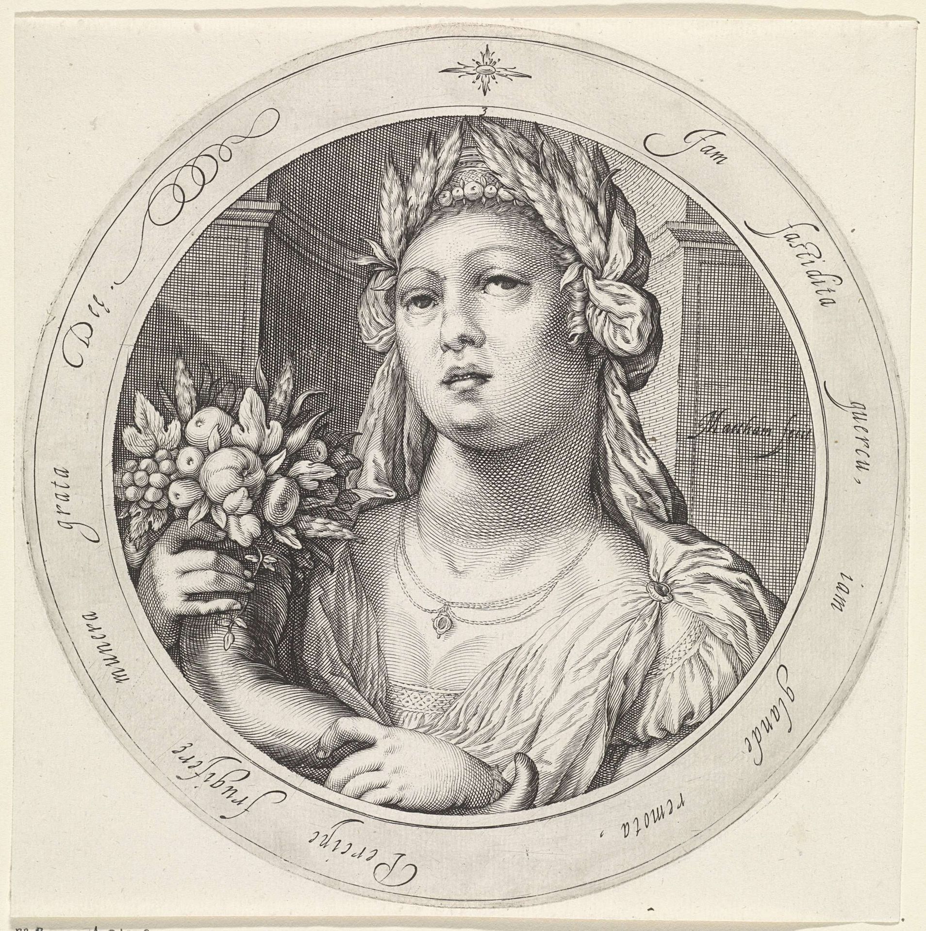 Ceres met cornucopia by Jacob Matham