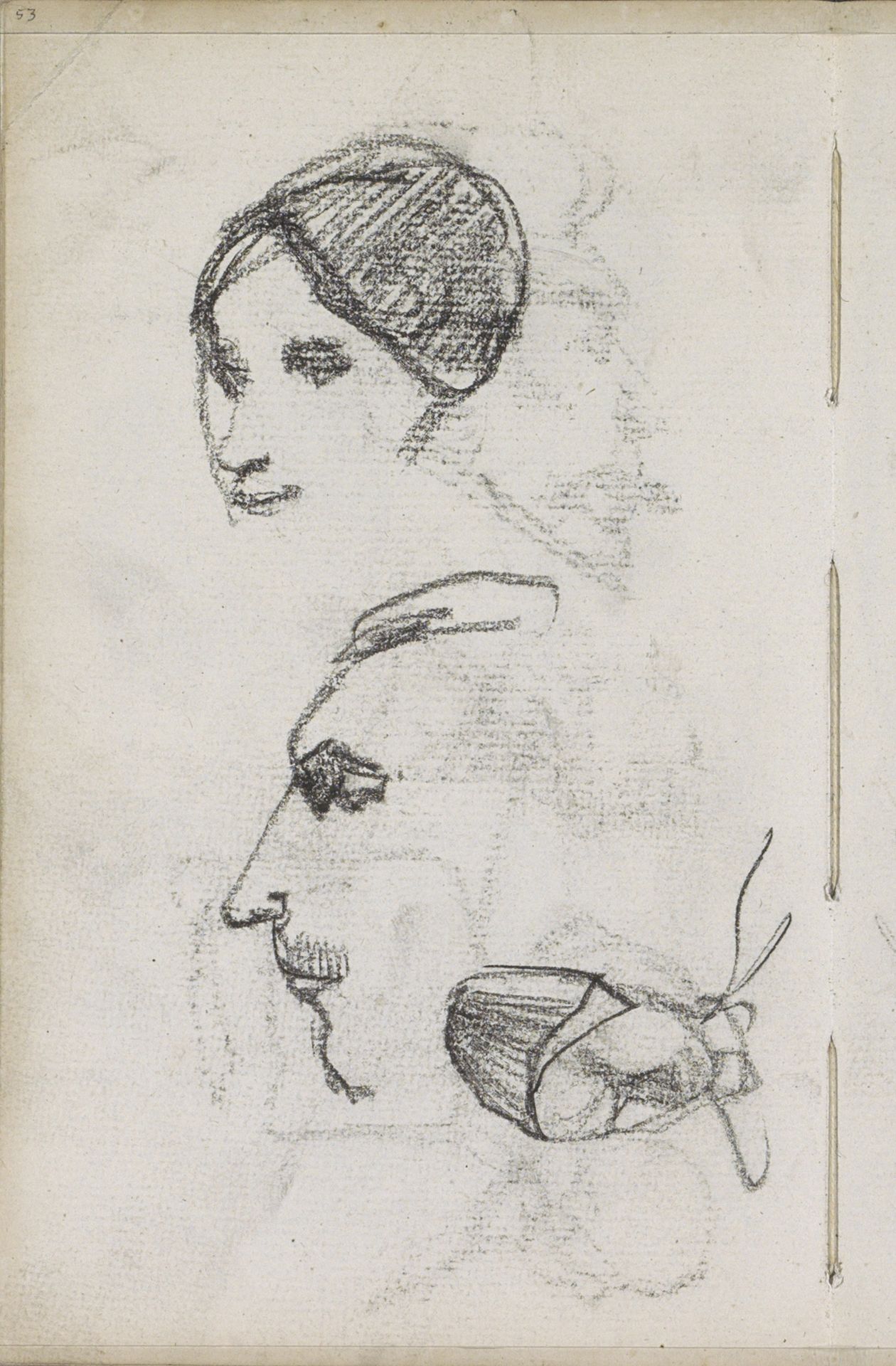 Studieblad met hoofden by George Hendrik Breitner