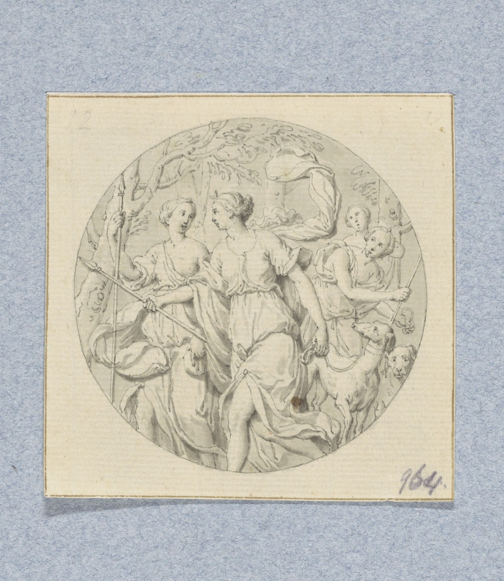 De jacht van Diana (in doos met 43 tekeningen) by Louis Fabritius Dubourg
