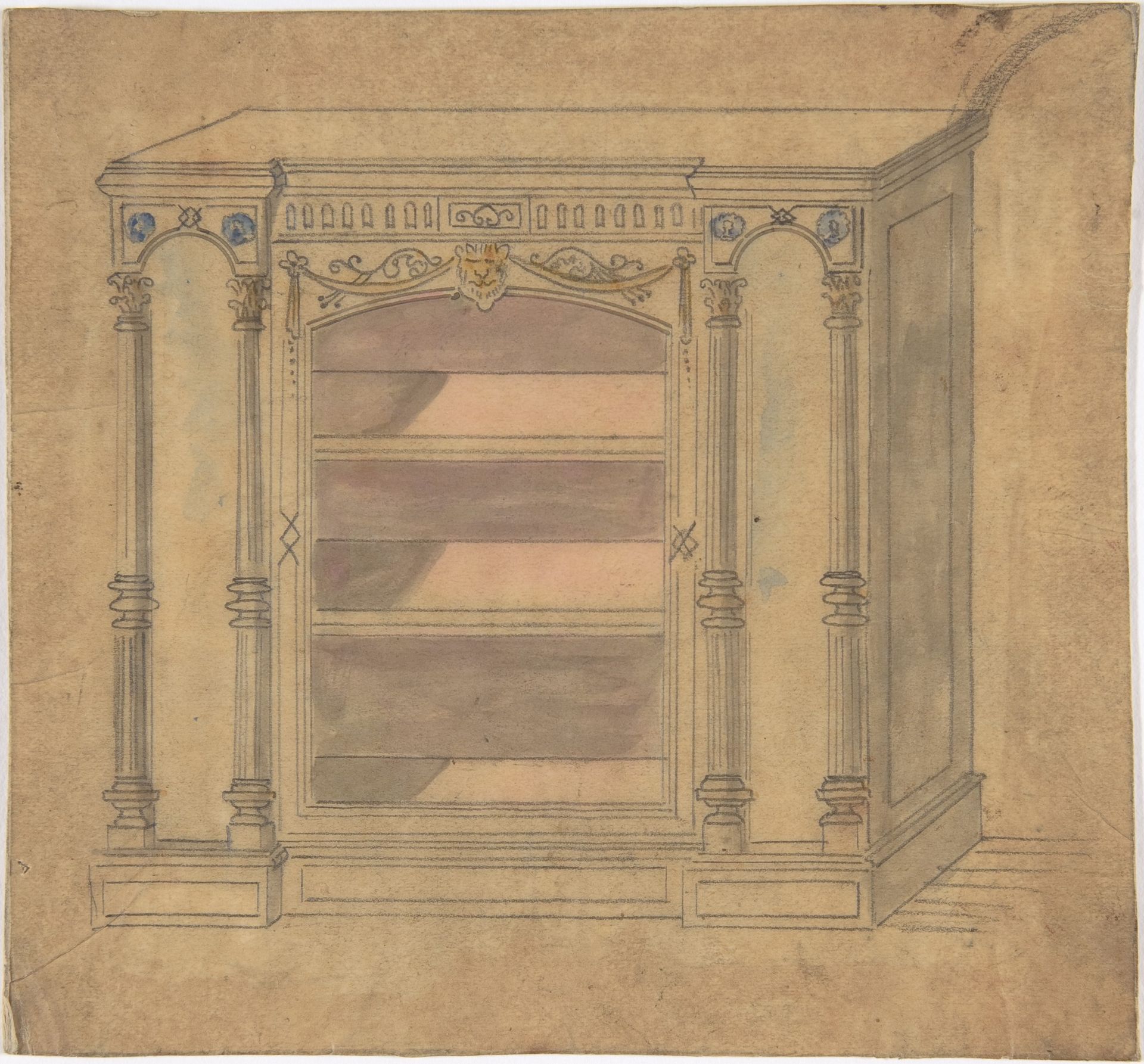 Cabinet Design with Central Shelves by Anonymous