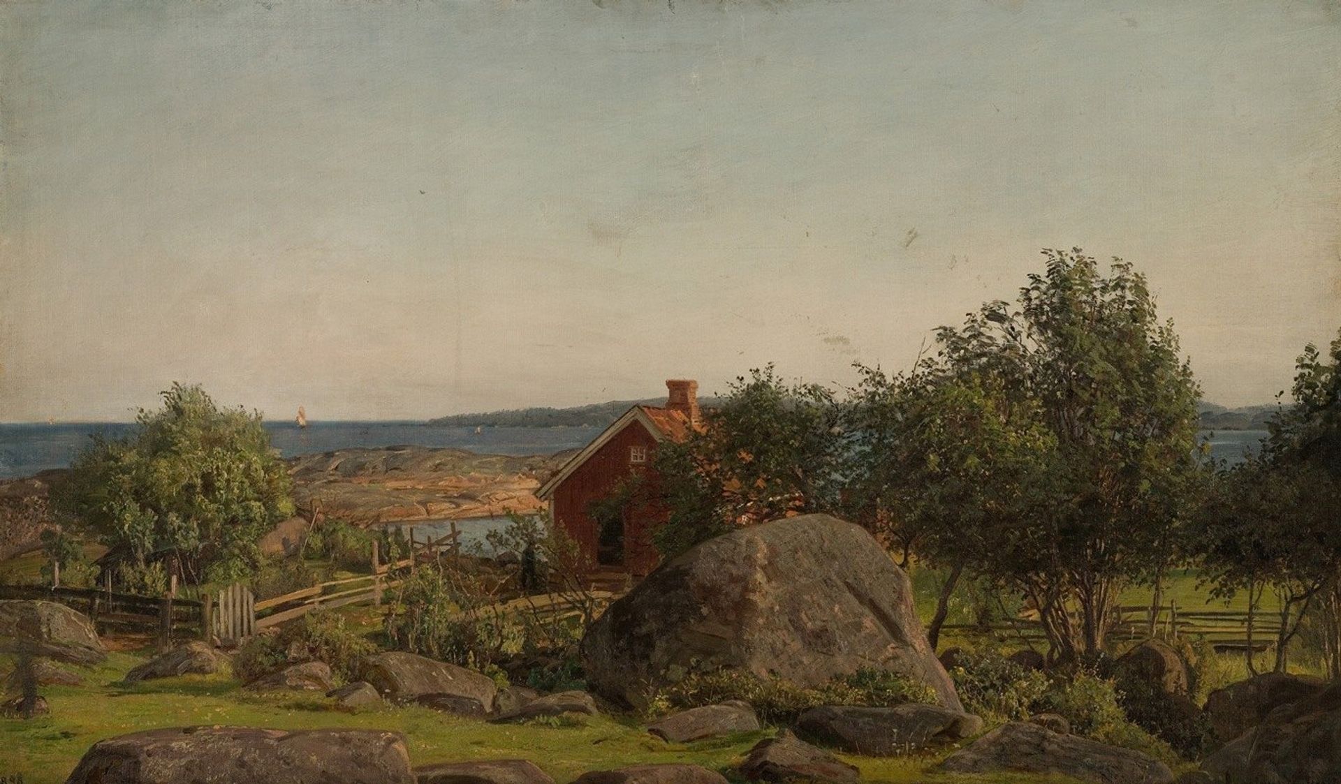 Sommeraften i skjærgården by Amaldus Nielsen