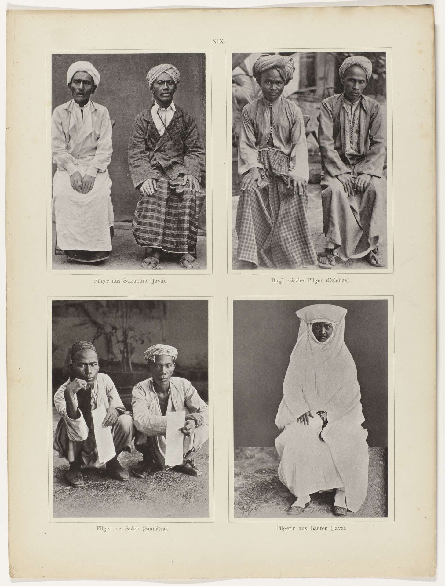 Vier portretten van pelgrims uit Nederlands-Indië, te Djedda by Christiaan Snouck Hurgronje