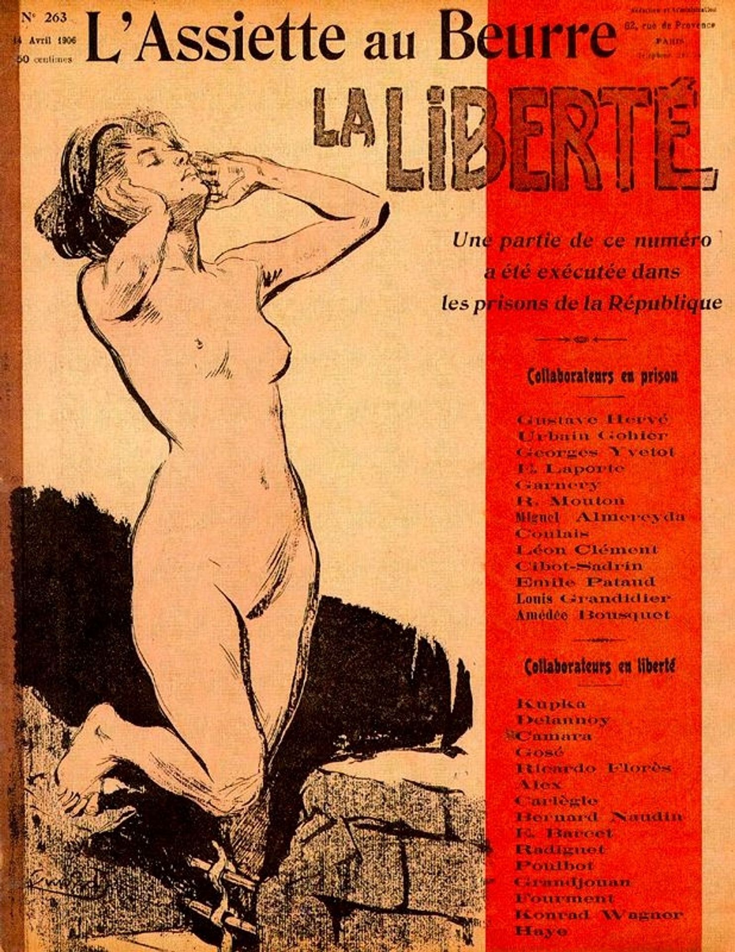 Front cover of the 'La Liberté' issue, from 'L'Assiette au Beurre' by Frantisek Kupka