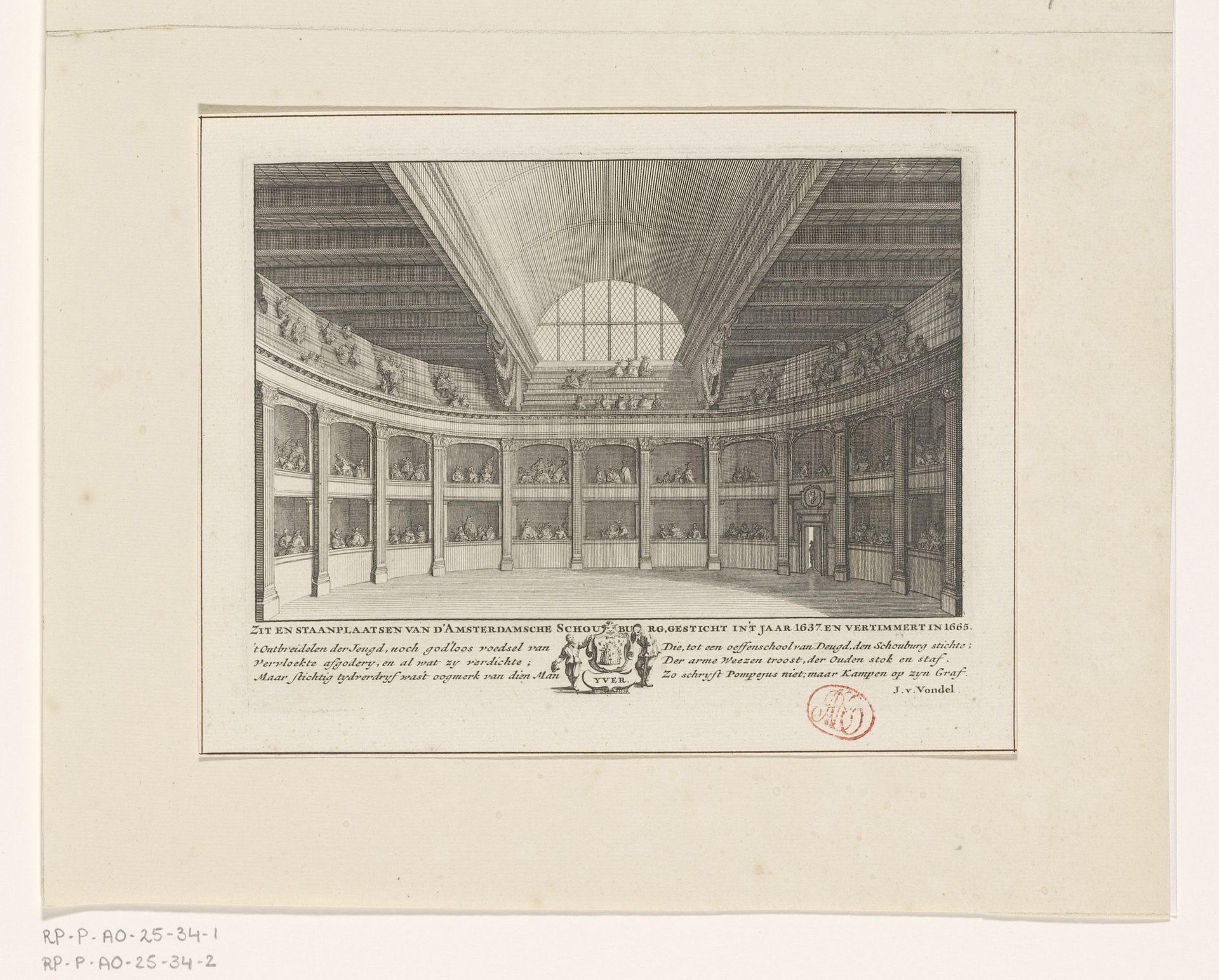 Zaal van de Amsterdamse Schouwburg aan de Keizersgracht te Amsterdam by Anonymous