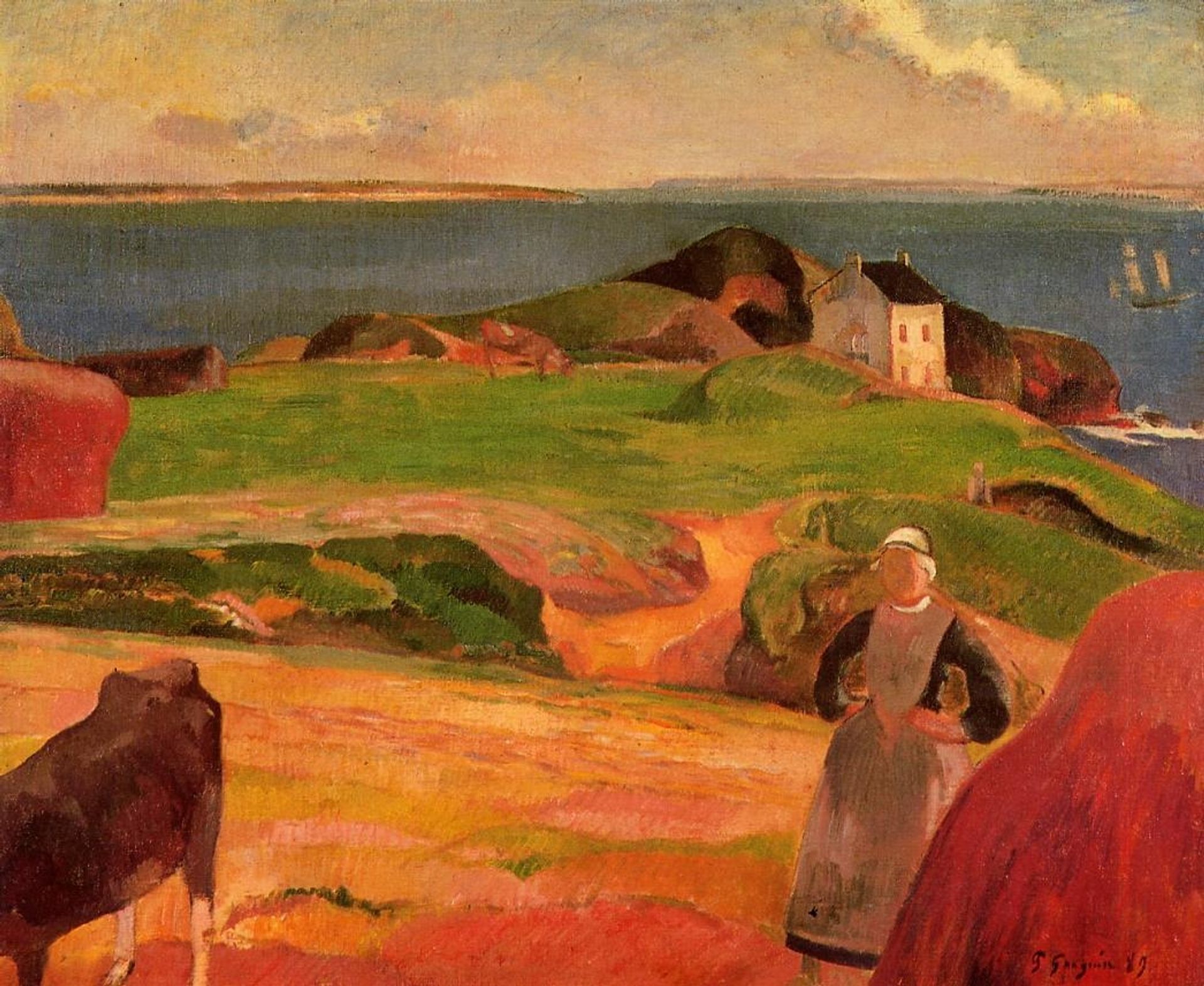 Landscape at Le Pouldu, the isolated house by Paul Gauguin