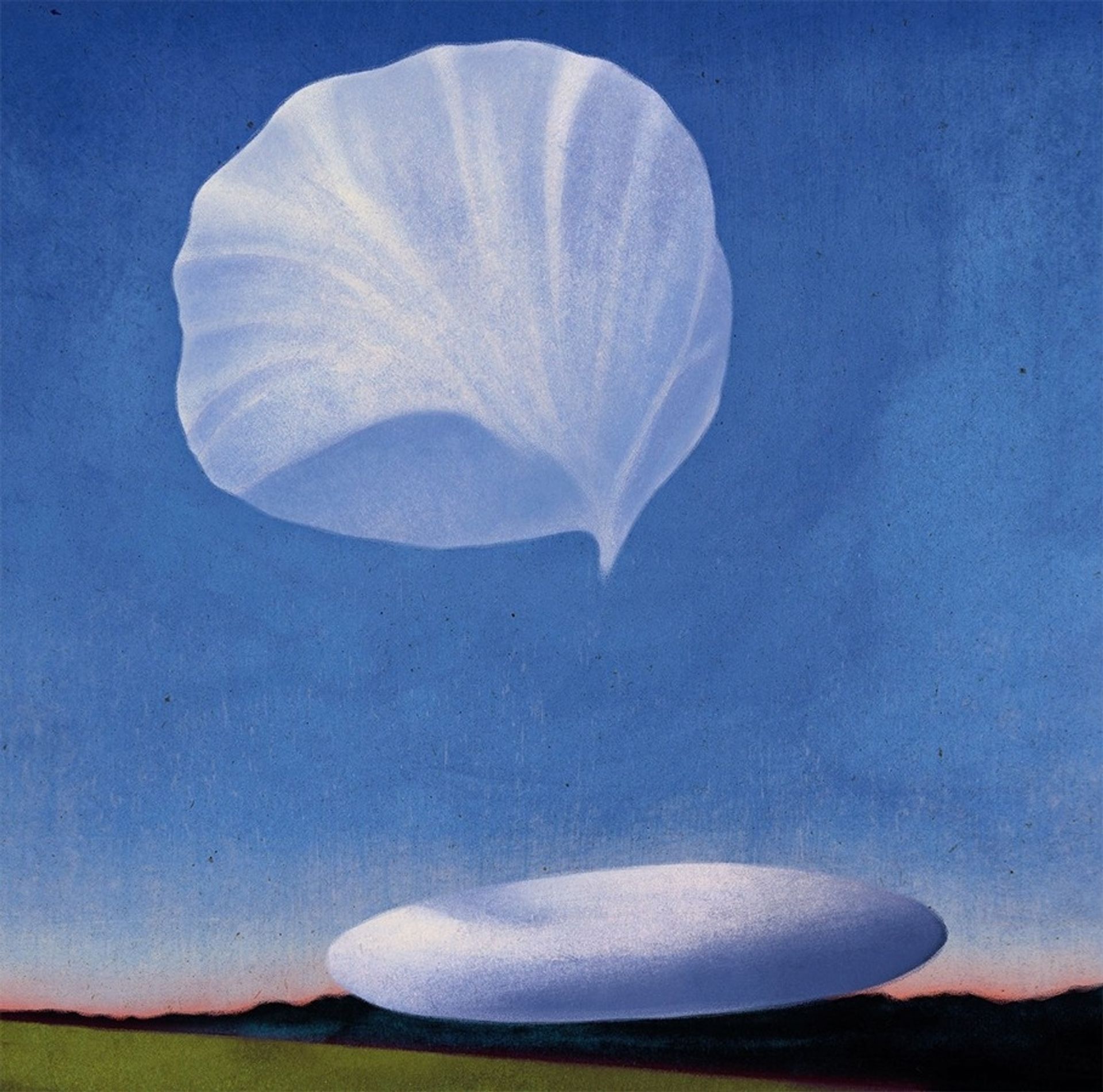 A Beautiful Flying Object Made of White Fabric Floating Just Above the Ground by Owen Gent