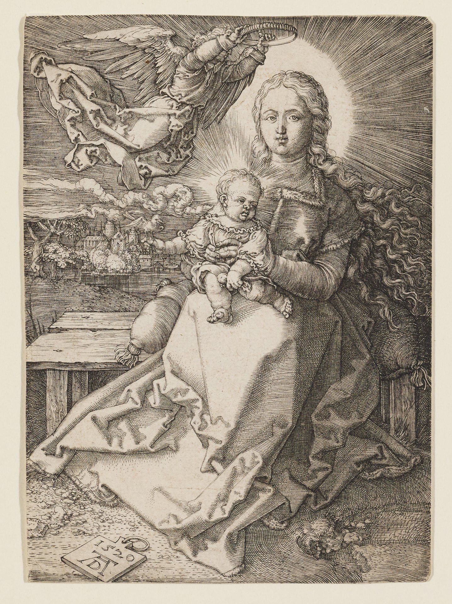 Virgin Crowned by One Angel by Albrecht Durer