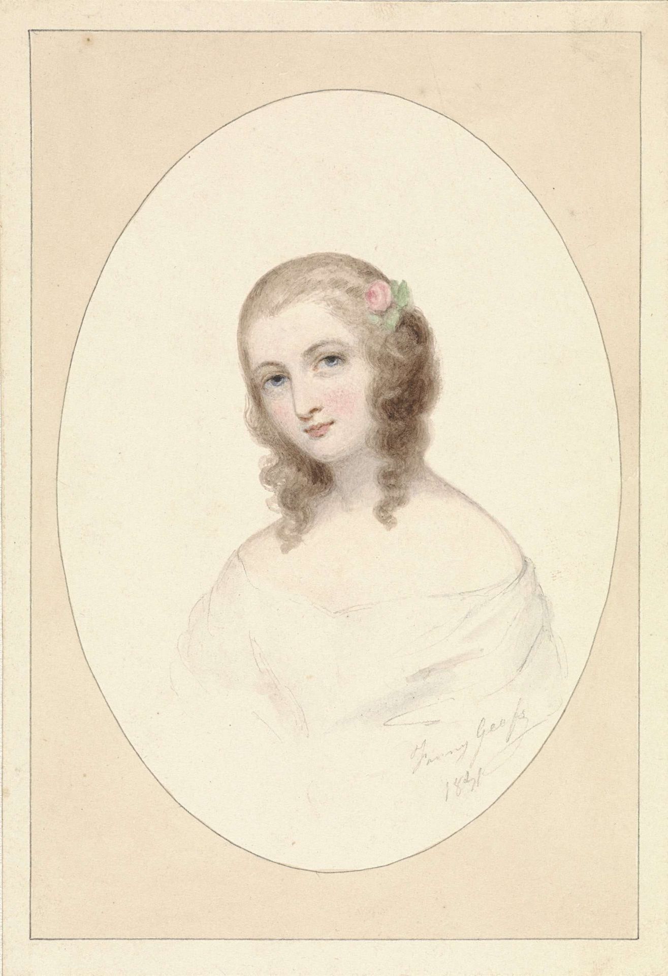 Zelfportret van Fanny Geefs-Corr by Fanny Geefs-Corr