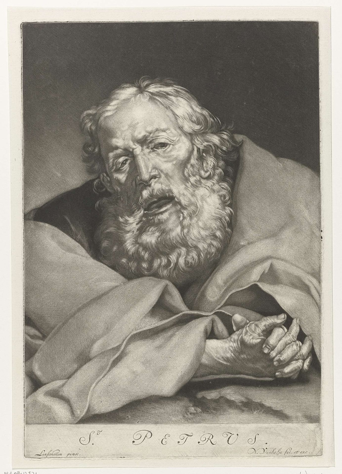 Boetvaardige Petrus by Nicolaas Verkolje