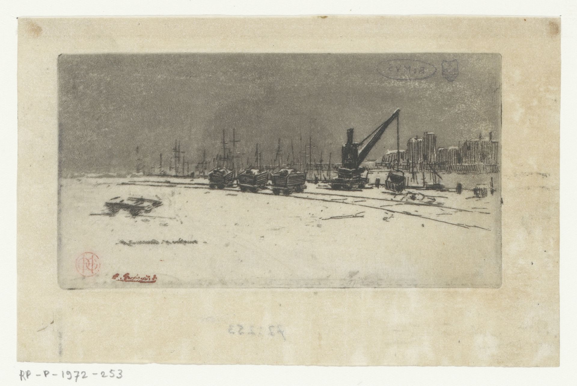Sneeuwgezicht op Parijs by Henri-Charles Guérard