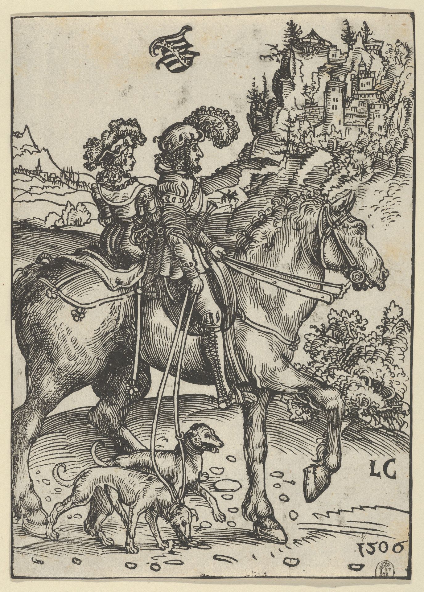 Gentleman and Lady Riding to the Hunt by Lucas Cranach the Elder