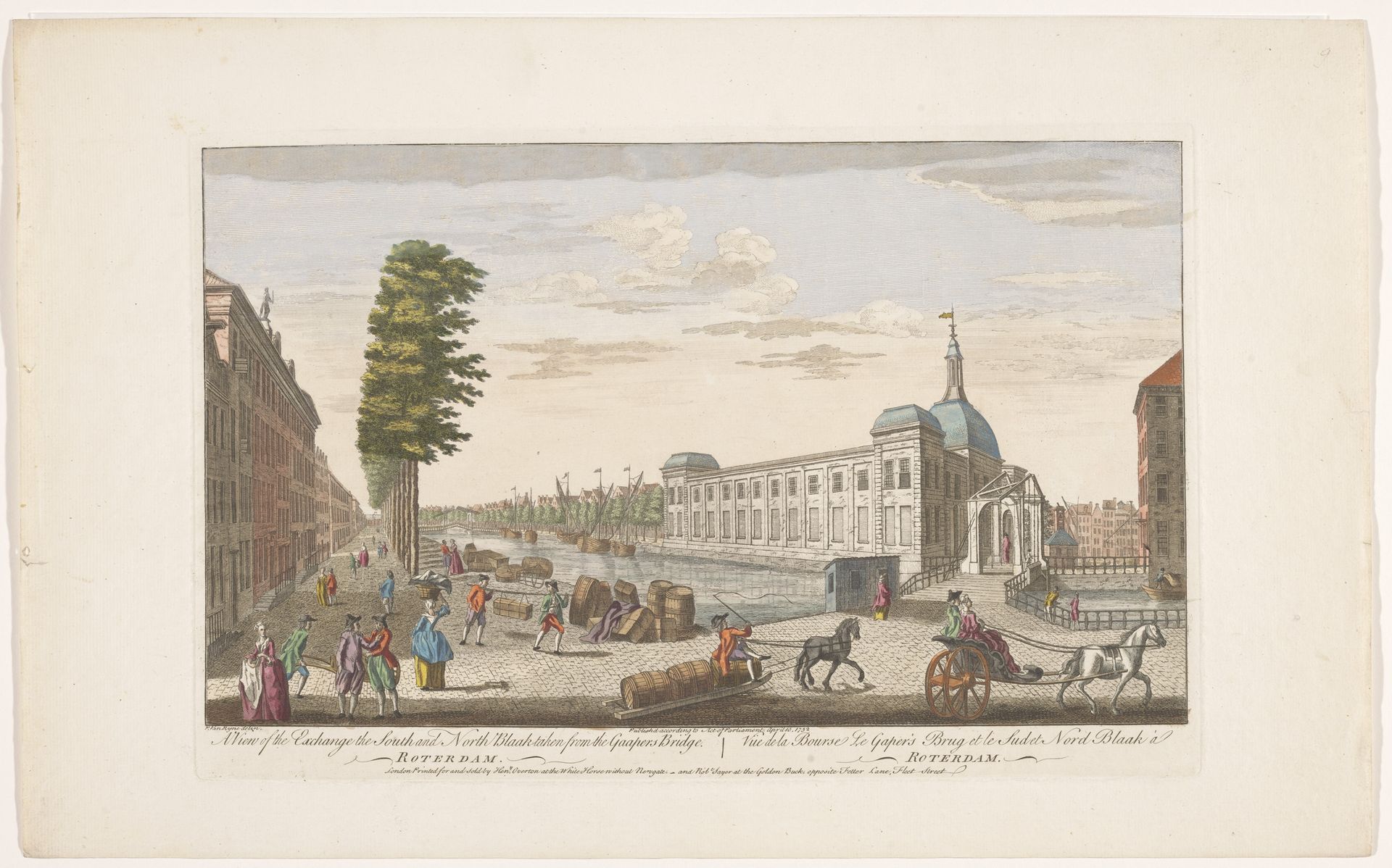 Gezicht op de Beurs te Rotterdam by Robert Sayer