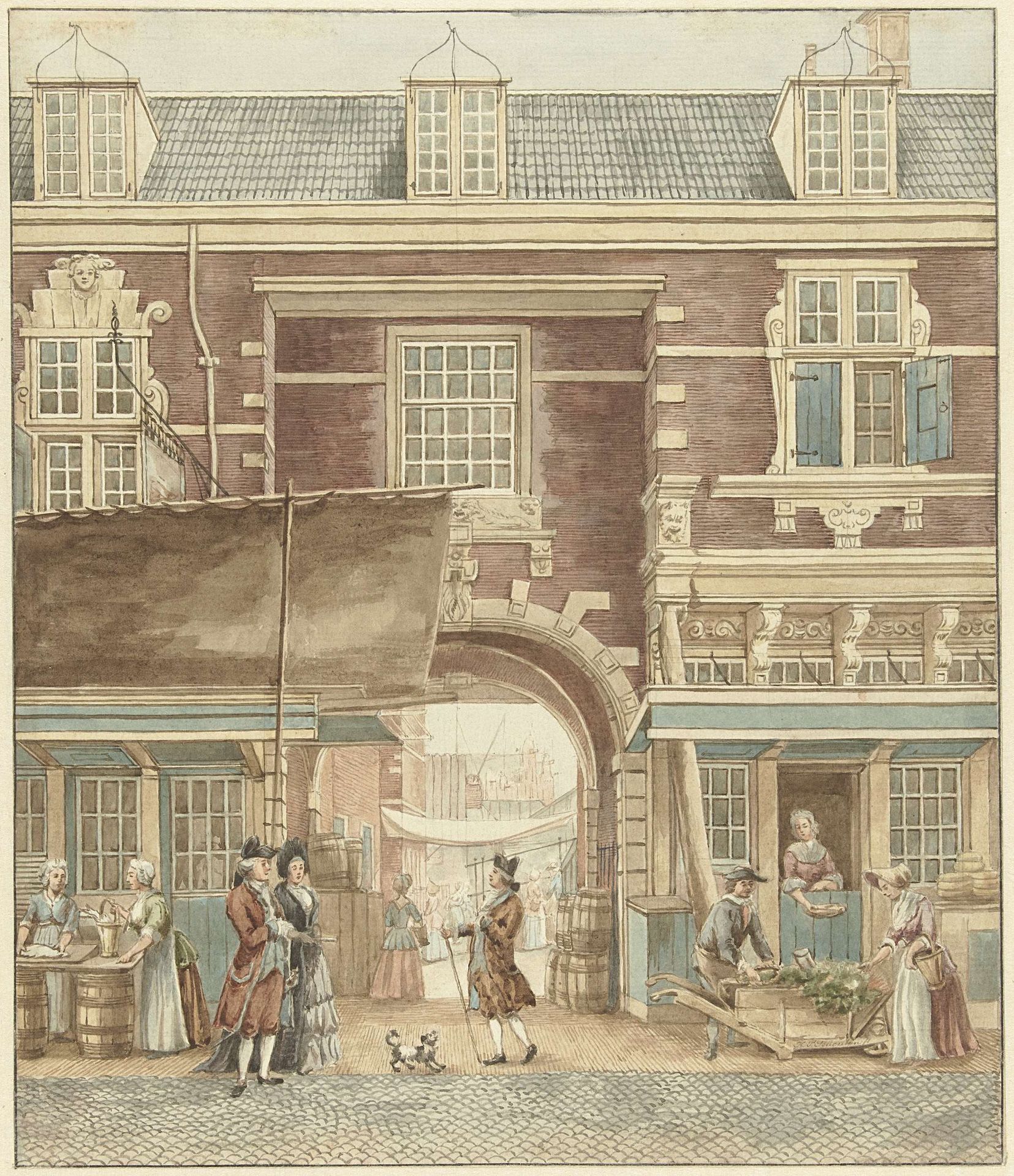 De Kleine Vispoort op de Vijgendam met een doorkijk naar de Vismarkt by Anonymous