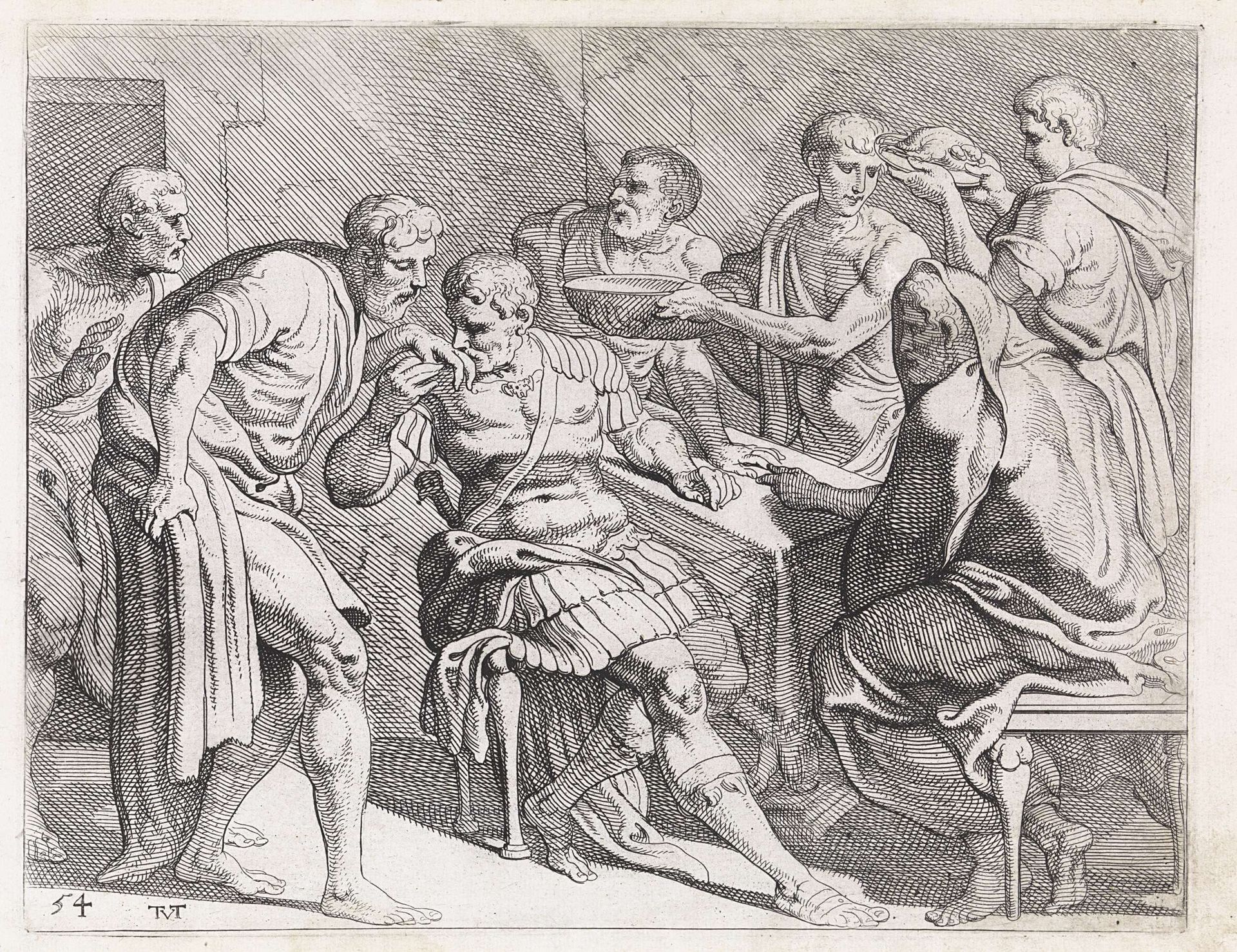 Odysseus verwelkomt door Dolios en zijn zonen by Theodoor van Thulden