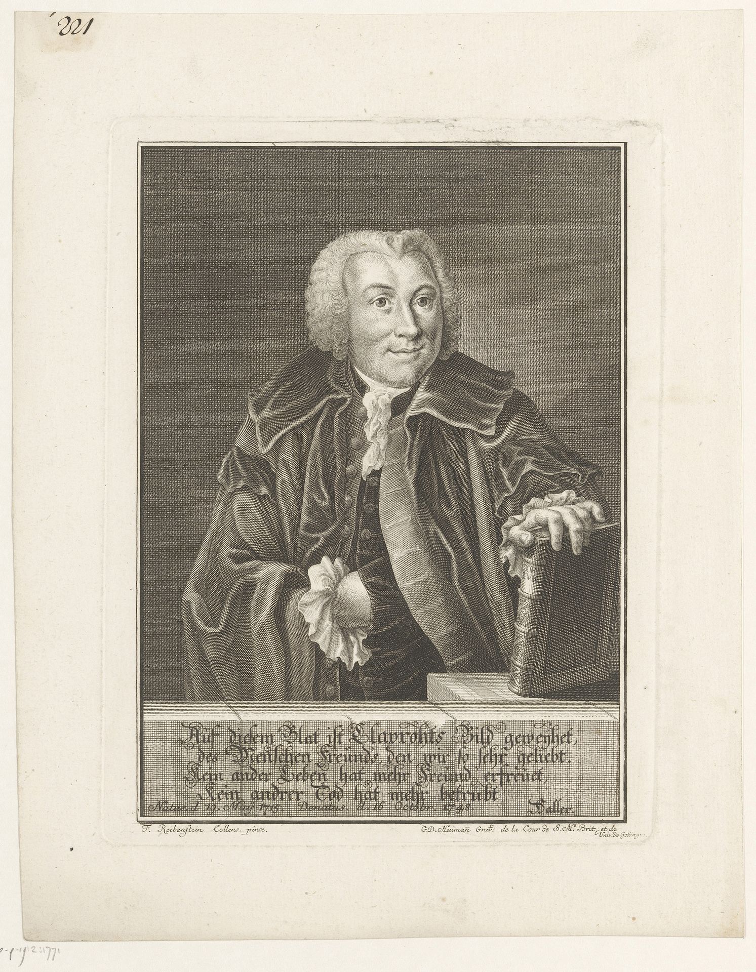 Portret van Martin Heinrich Klaproth by Georg Daniel Heumann
