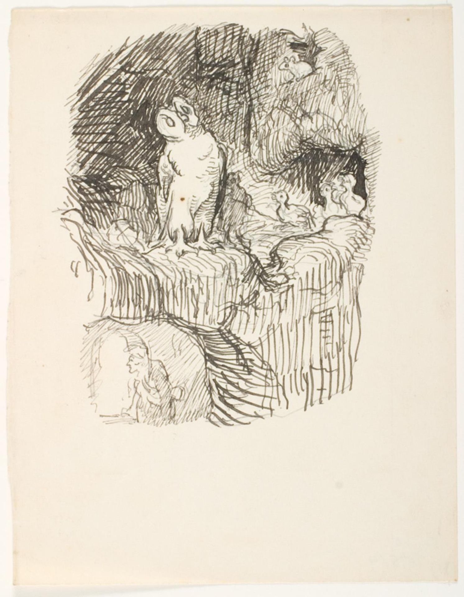 Illustrationsudkast til H.C. Andersen, "Suppe paa en Pølsepind" by Lorenz Frølich