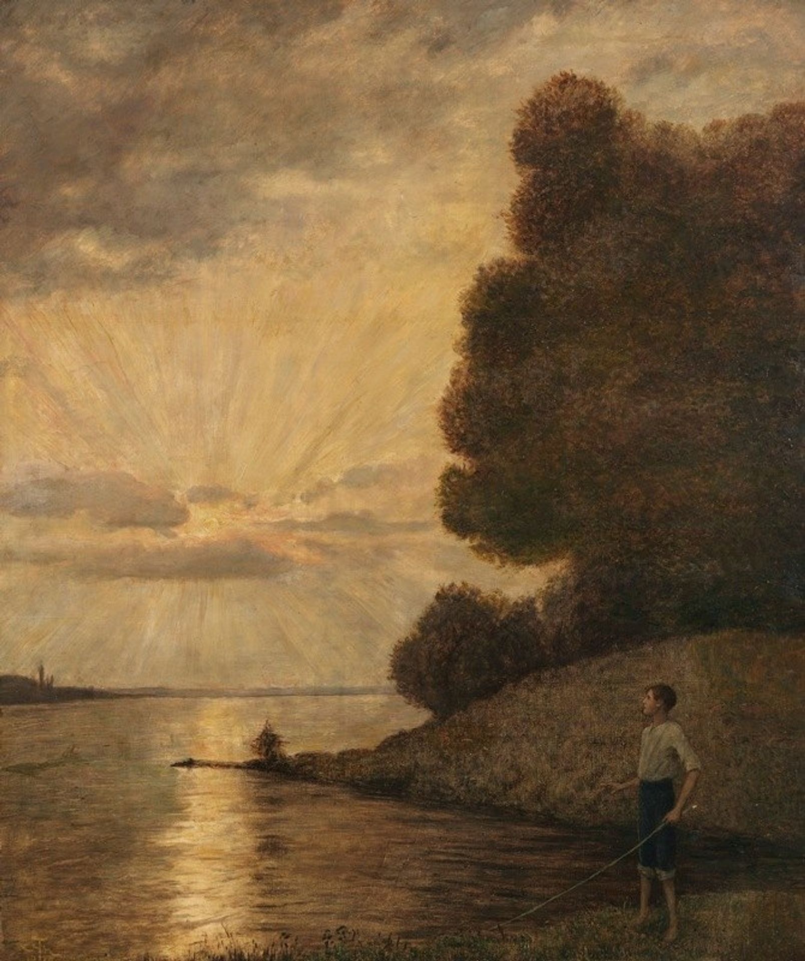 Sonnenuntergang am Oberrhein by Hans Thoma