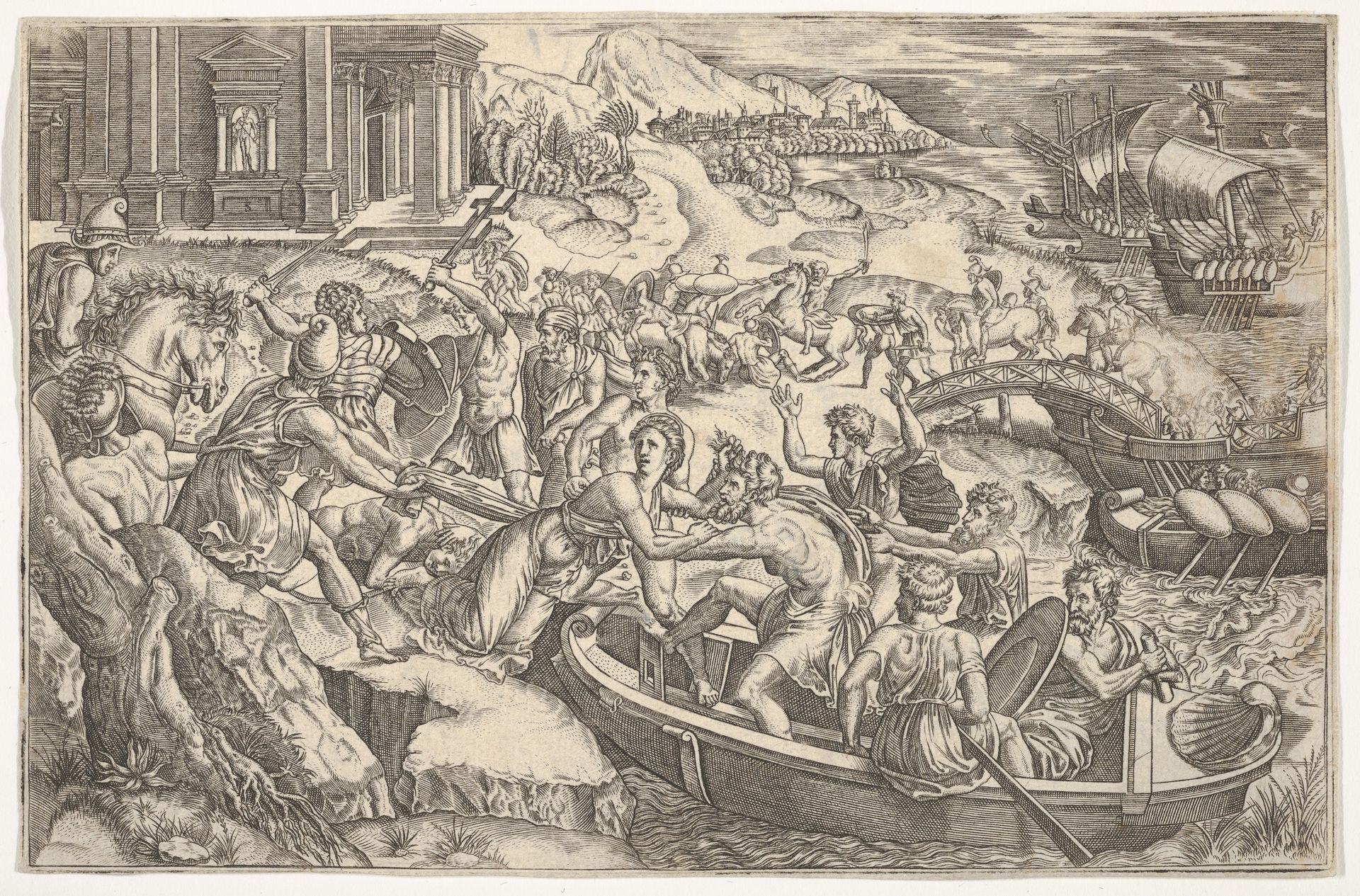 Tha Abduction of Helen (L'Enlèvement d'Hélène) by Etienne Delaune