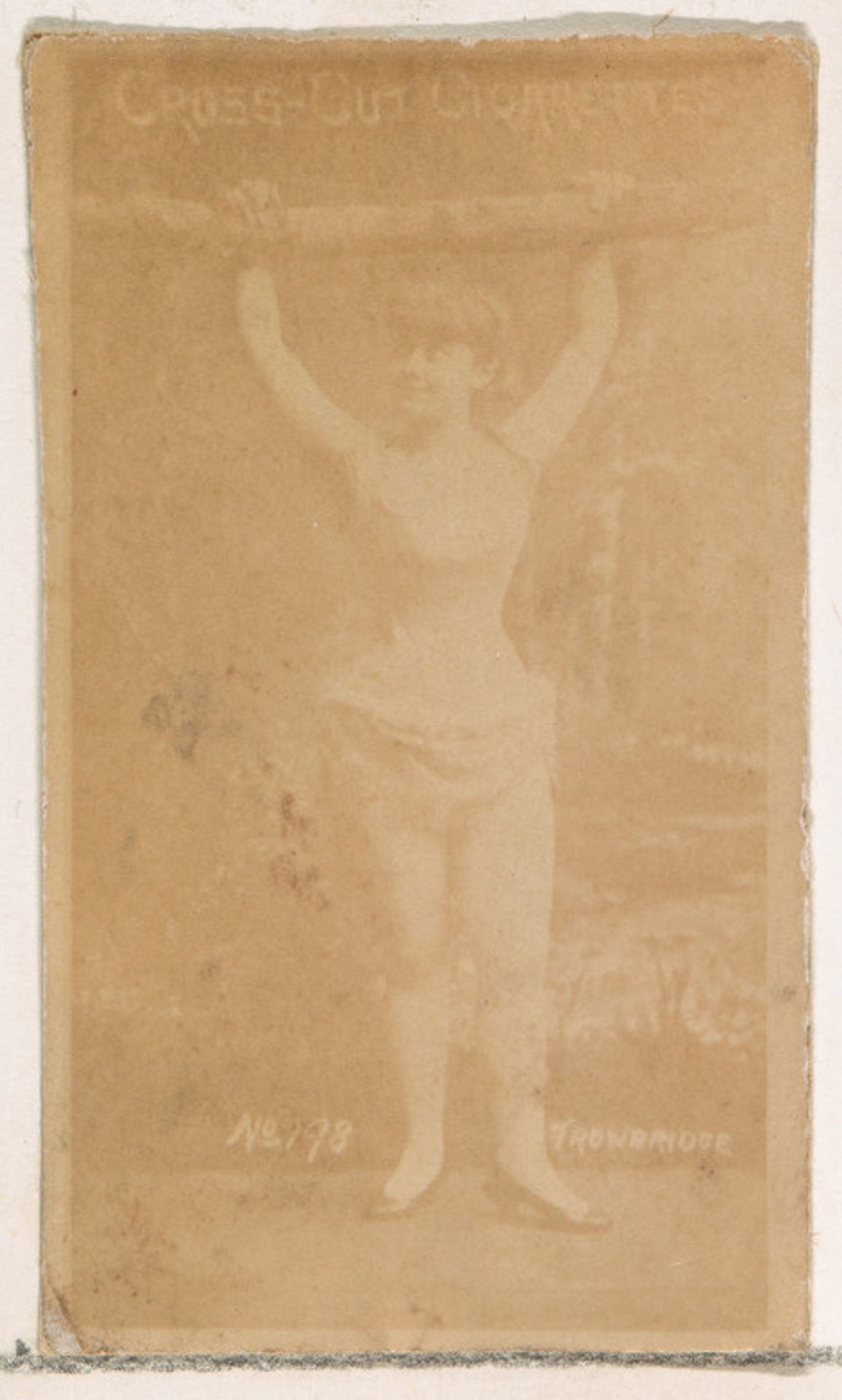 Card Number 129, Trowbridge, from the Actors and Actresses series (N145-1) issued by Duke Sons & Co. to promote Cross Cut Cigarettes by W. Duke, Sons & Co.