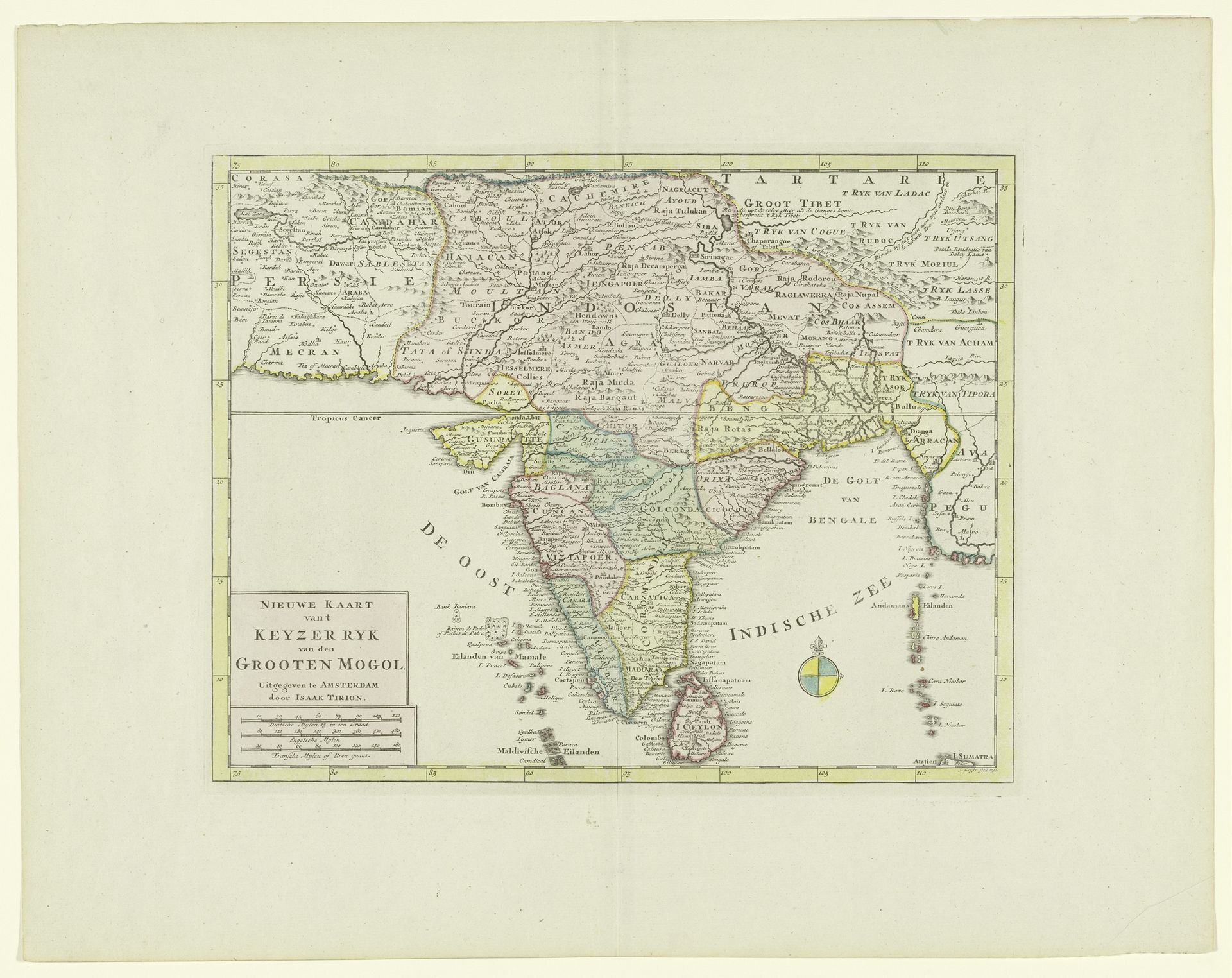 Kaart van India by Jacob Keyser