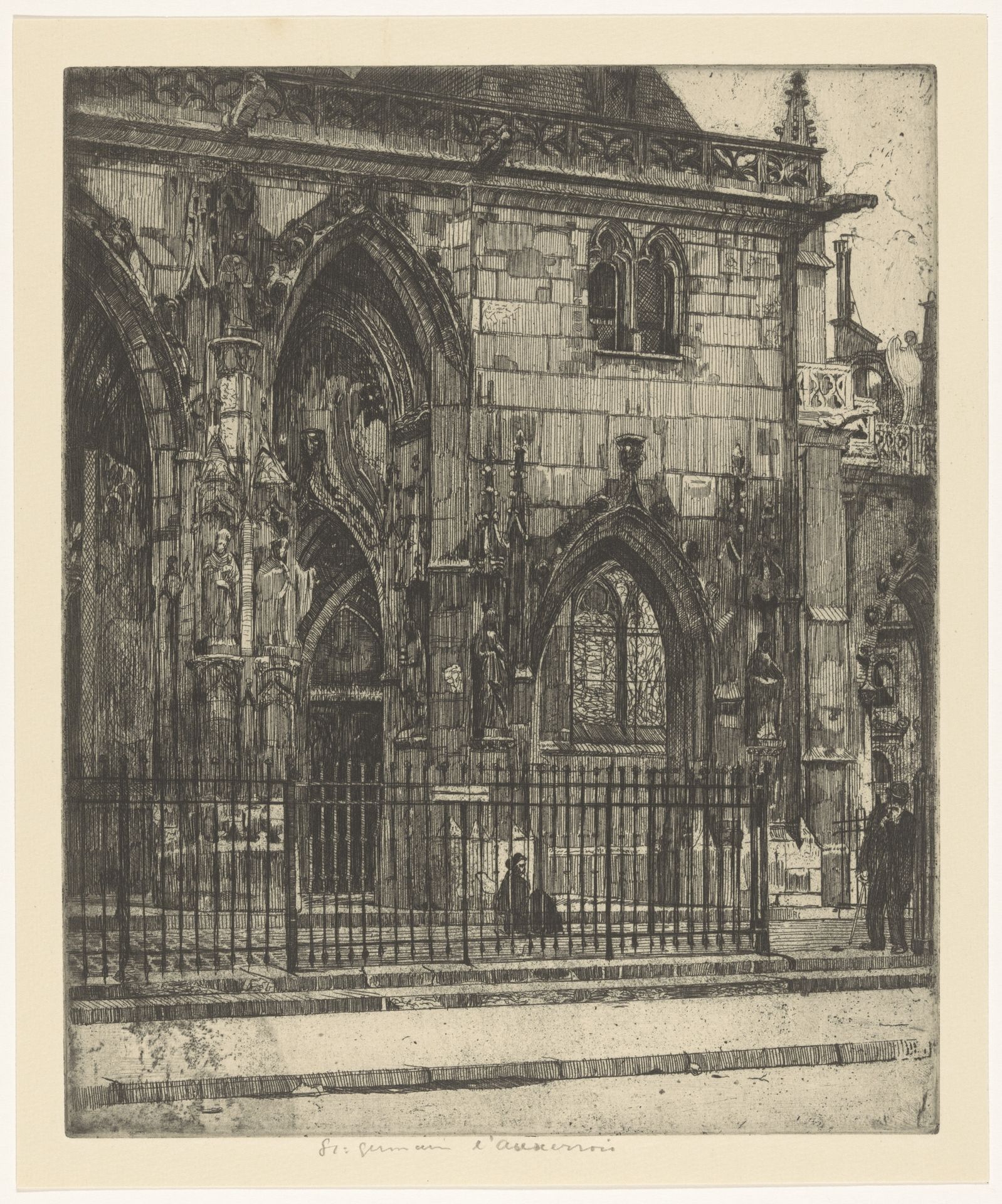 Gevel van de Saint-Germain-l'Auxerrois in Parijs by Martin Monnickendam