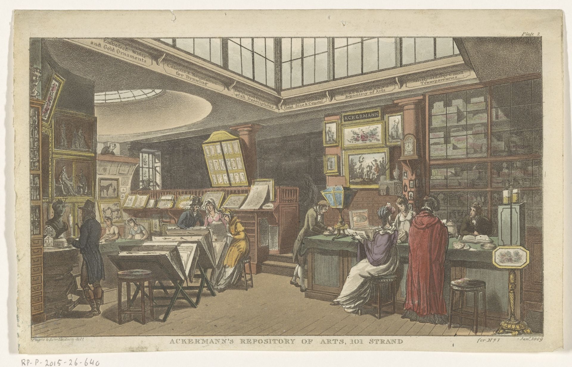 Interieur van Ackerman's Repository of the Arts te Londen by Anonymous