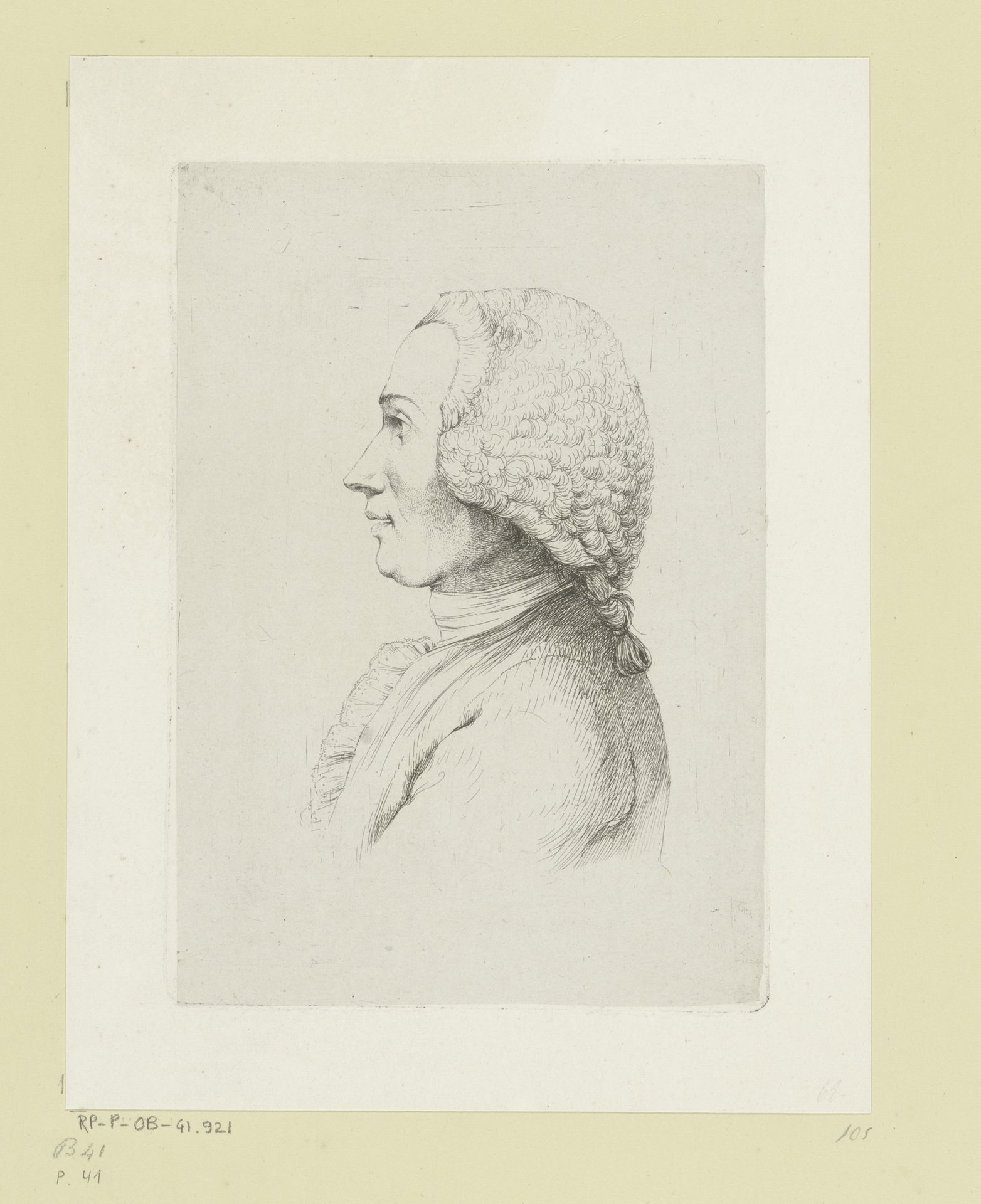 Portret van Camille de Boissieu en profile by Jean Jacques de Boissieu
