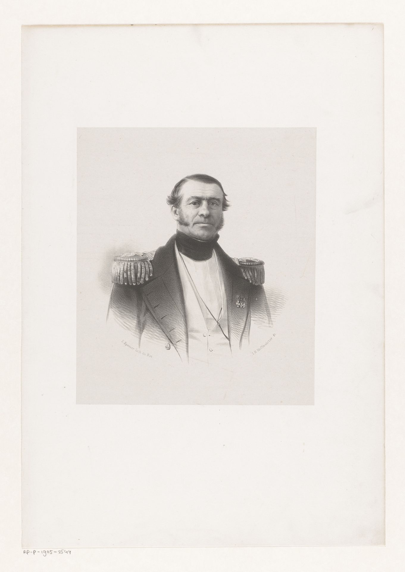 Portret van een onbekende zeeofficier by Johan Hendrik Hoffmeister